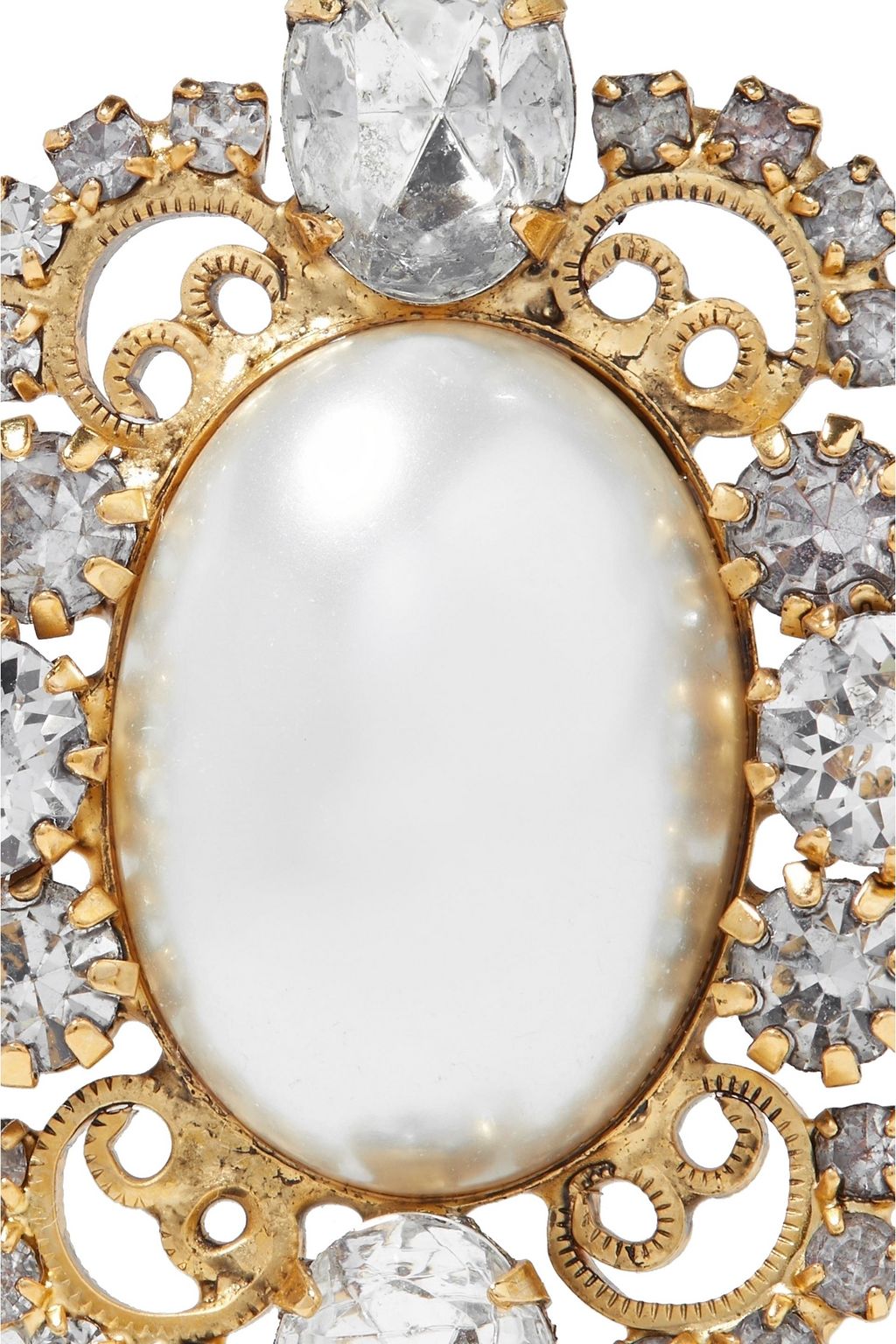 ELIZABETH COLE Reagan 24-karat gold-plated, faux pearl and Swarovski crystal earrings