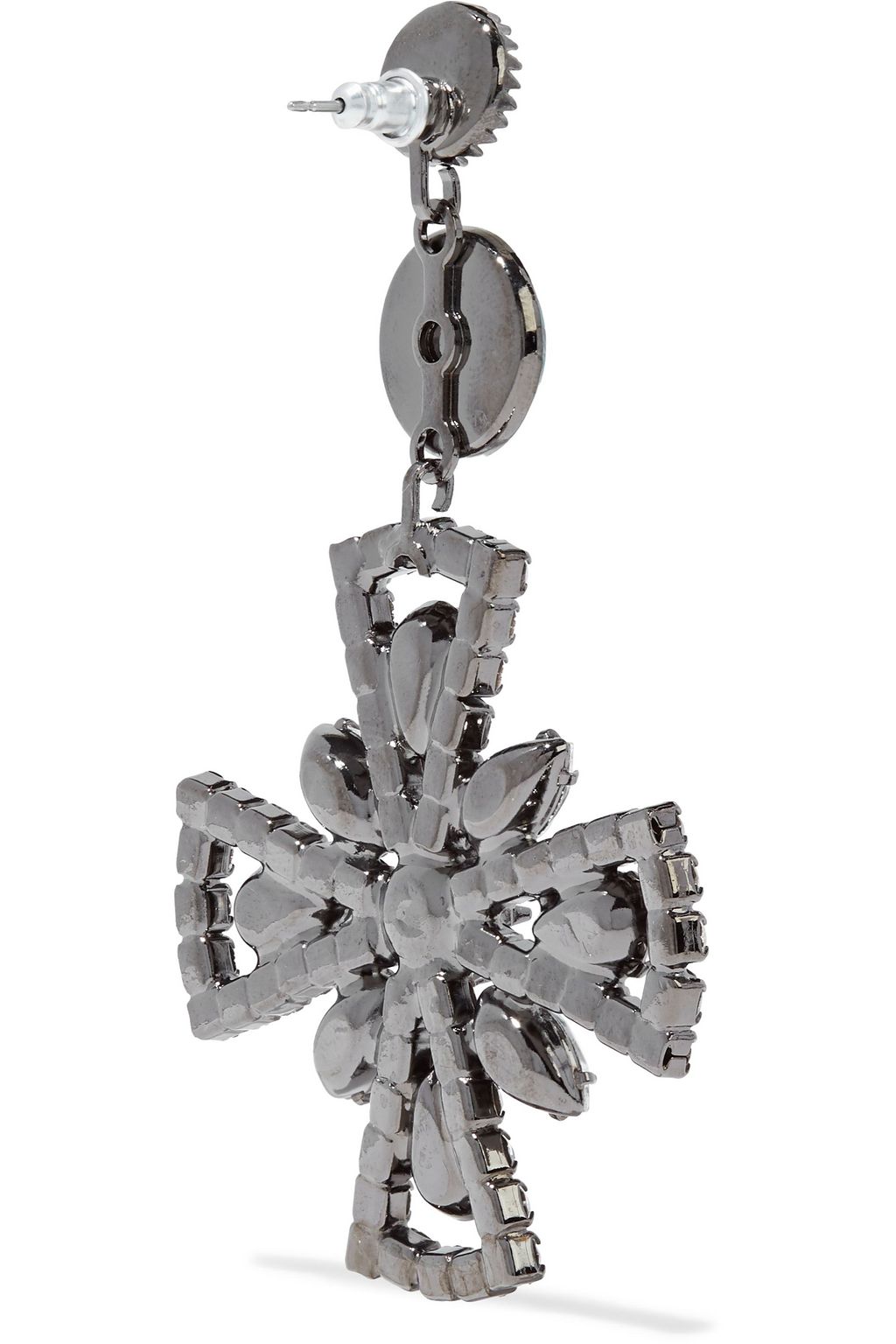 ELIZABETH COLE Poppy hematite-plated, Swarovski crystal and stone earrings
