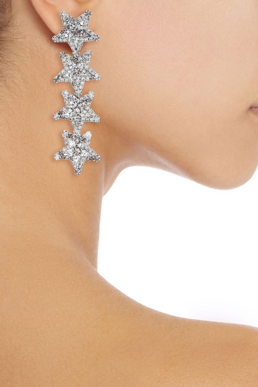 ELIZABETH COLE Arie silver-tone Swarovski crystal earrings