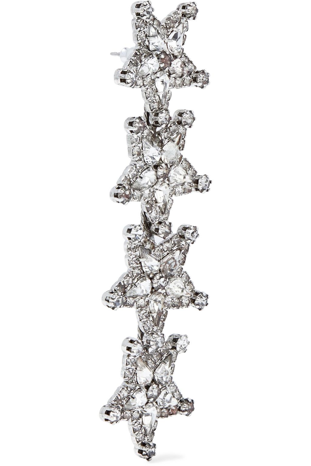 ELIZABETH COLE Arie silver-tone Swarovski crystal earrings