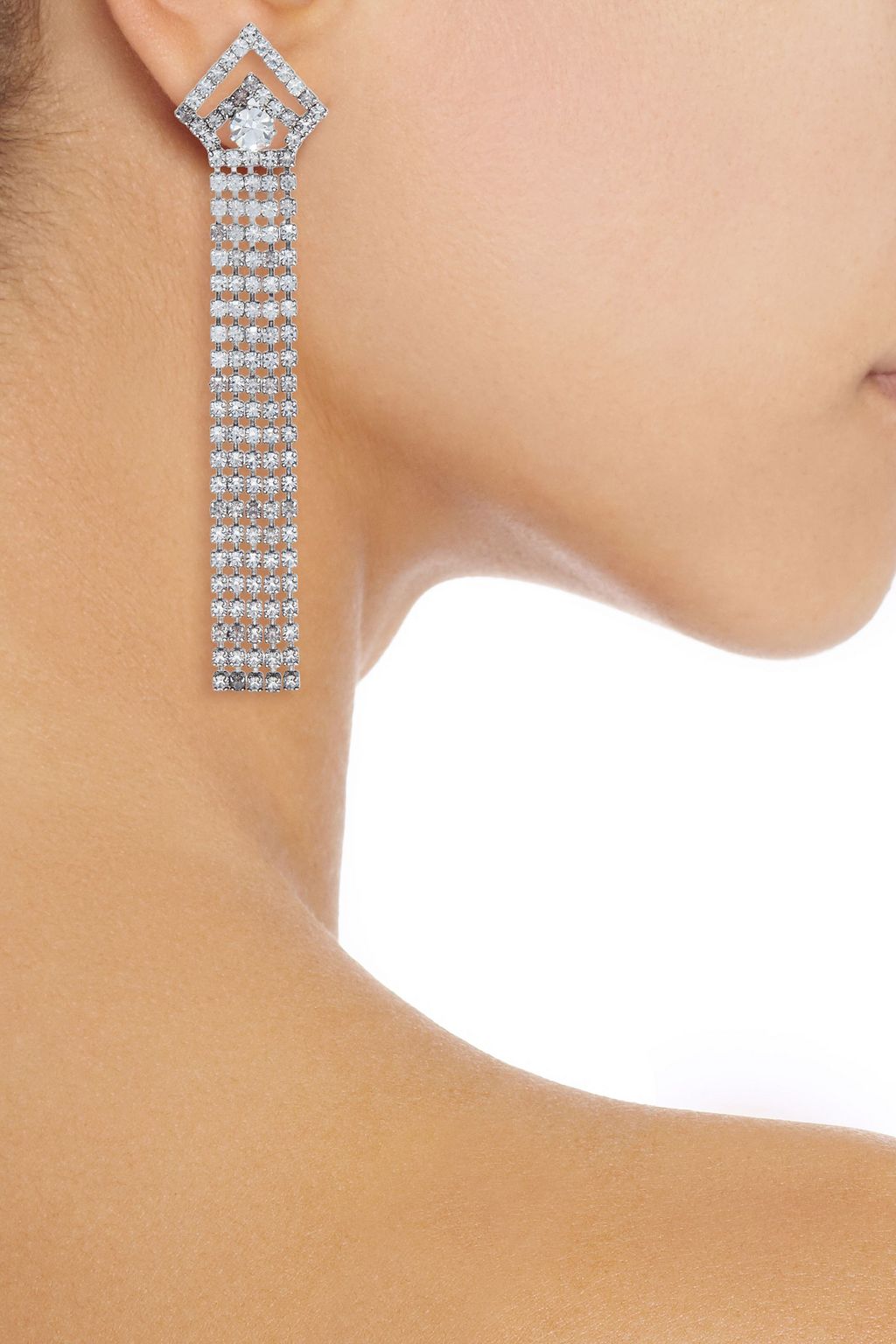ELIZABETH COLE Vionnet silver-tone crystal earrings