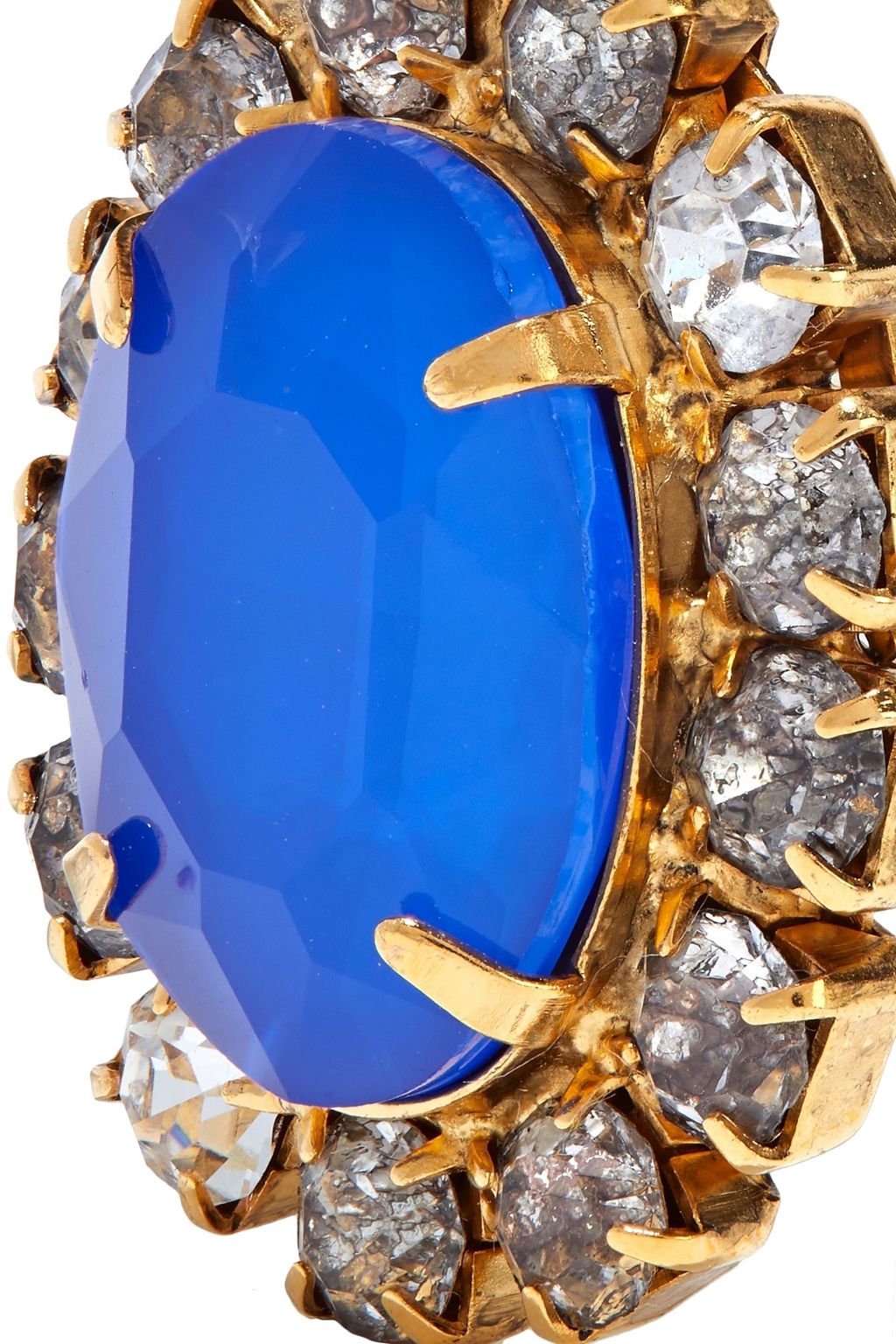 ELIZABETH COLE 24-karat gold-plated resin and crystal earrings