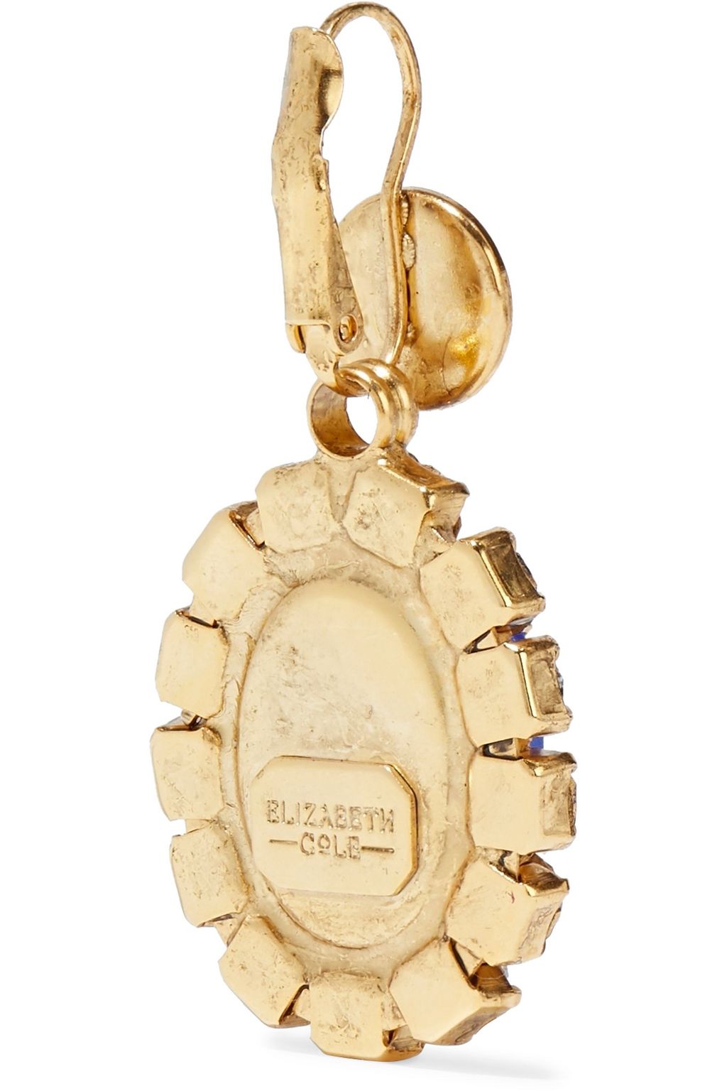 ELIZABETH COLE 24-karat gold-plated resin and crystal earrings