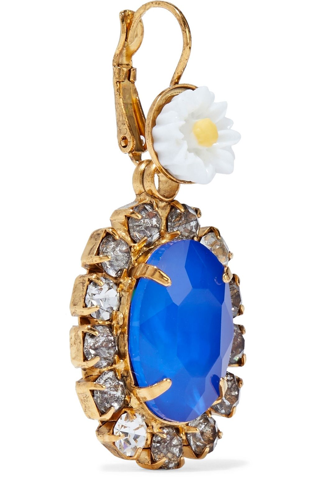 ELIZABETH COLE 24-karat gold-plated resin and crystal earrings