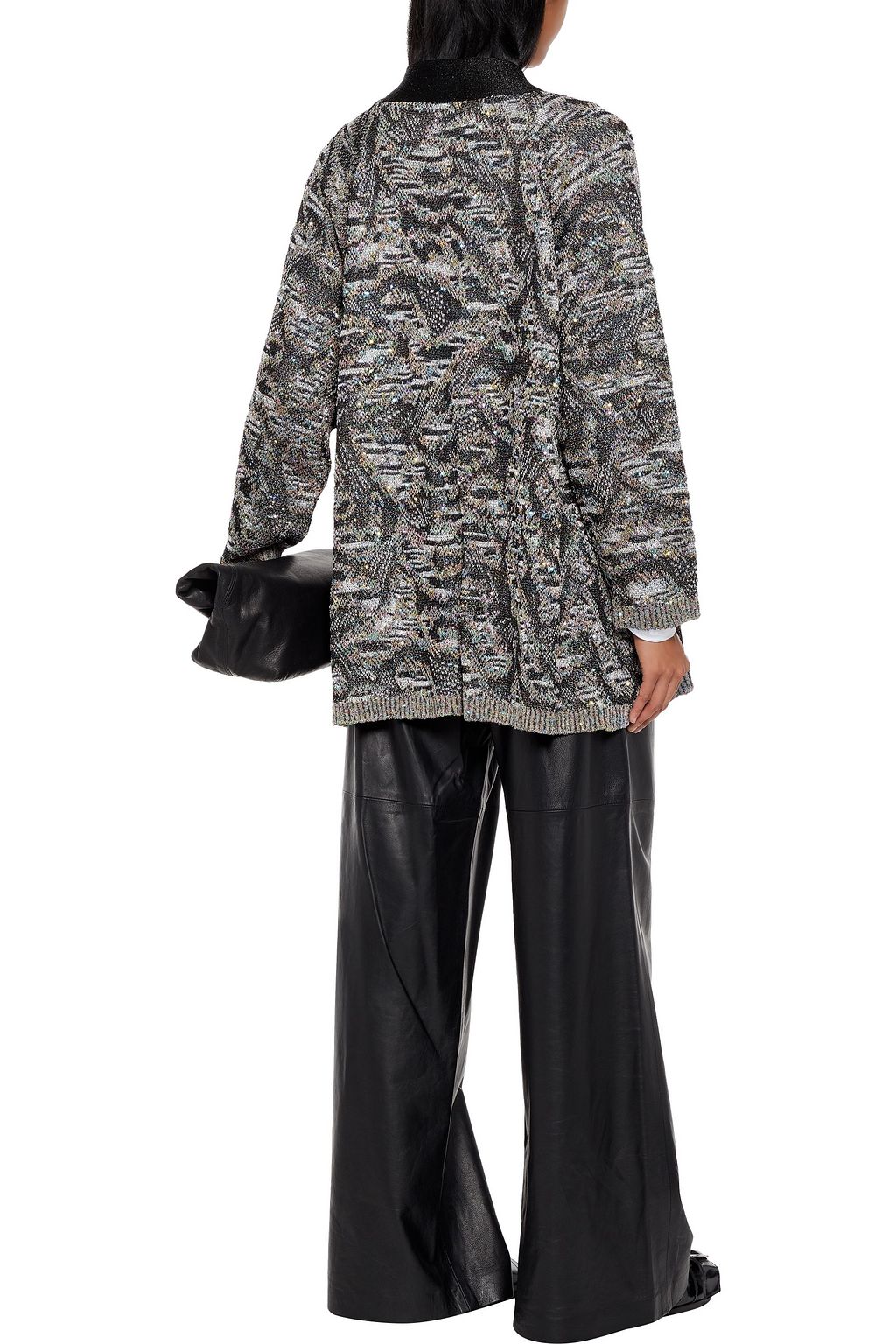 MISSONI Sequin-embellished metallic crochet-knit cardigan