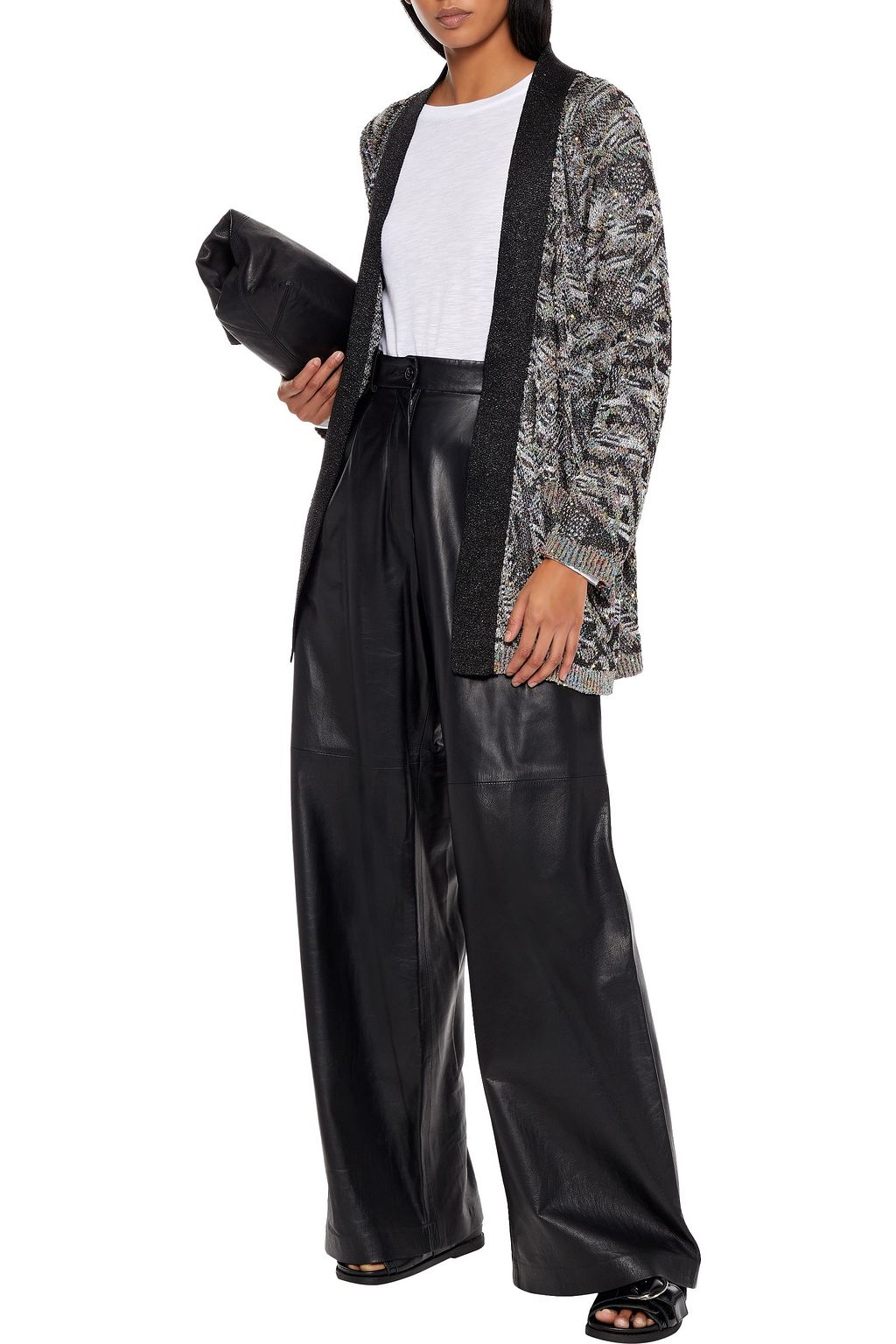 MISSONI Sequin-embellished metallic crochet-knit cardigan