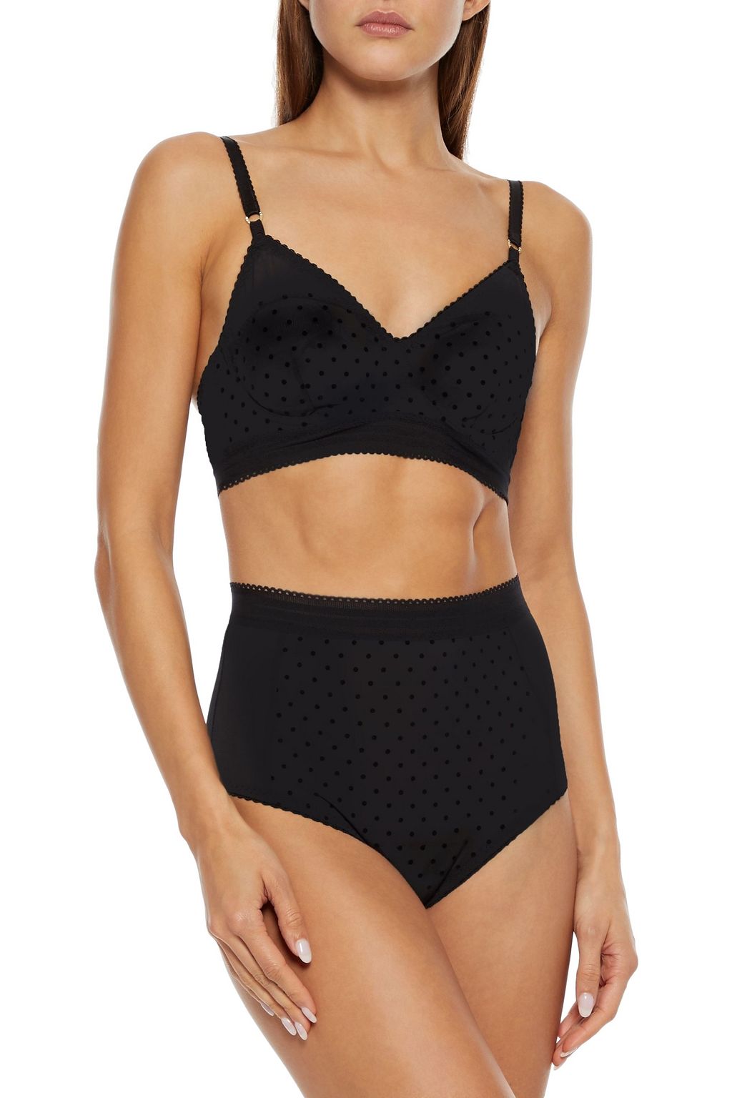 STELLA MCCARTNEY Yasmen Grooving flocked stretch-tulle high-rise briefs