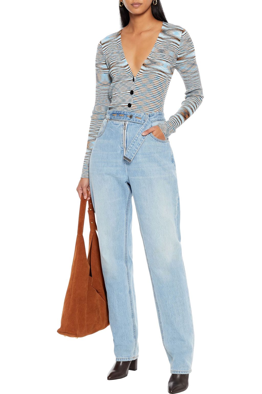 MISSONI Striped crochet-knit cotton cardigan