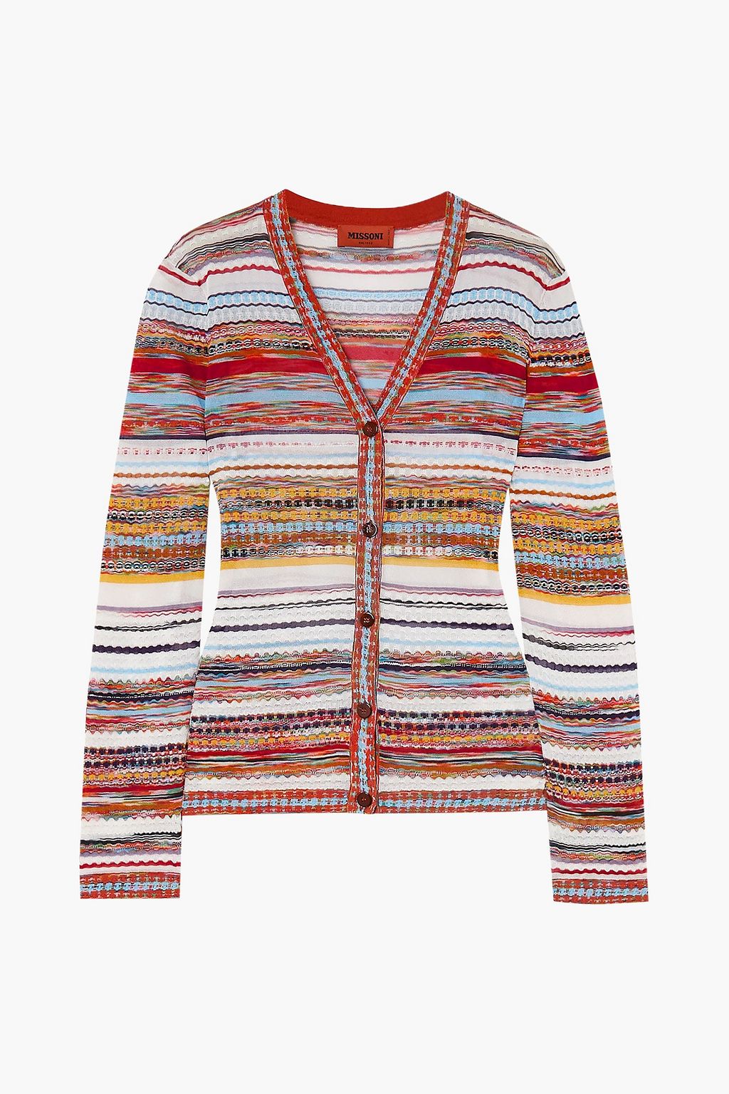 Brick Striped crochet-knit cotton-blend 