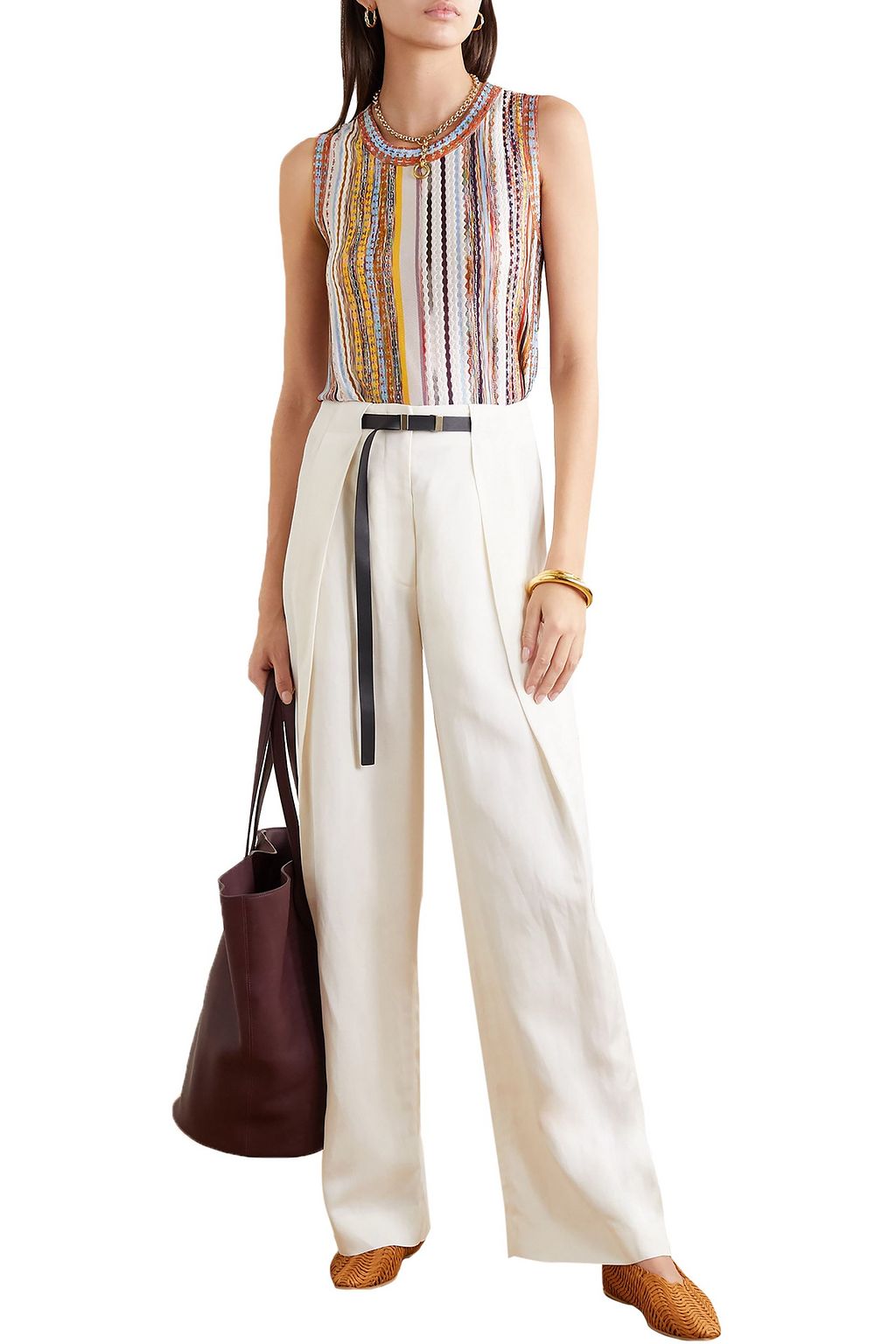 MISSONI Crochet-knit cotton-blend tank