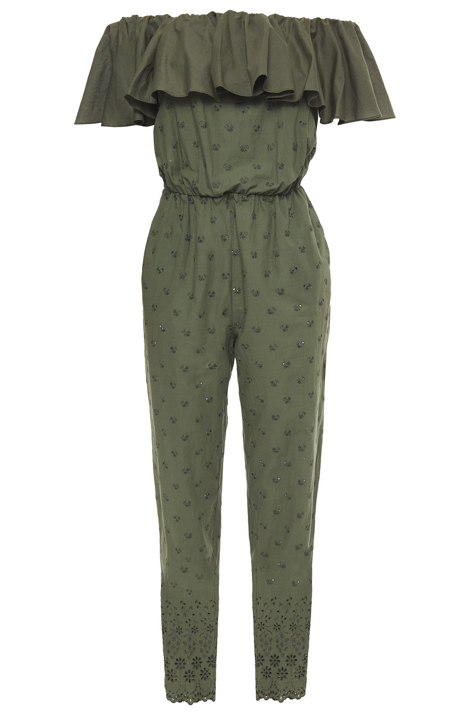 I.D. Sarrieri Off-the-shoulder broderie anglaise cotton jumpsuit