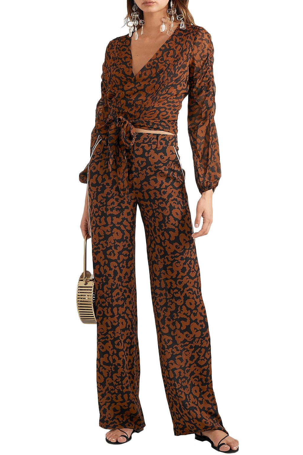 NICHOLAS Floral-print silk-chiffon wide-leg pants