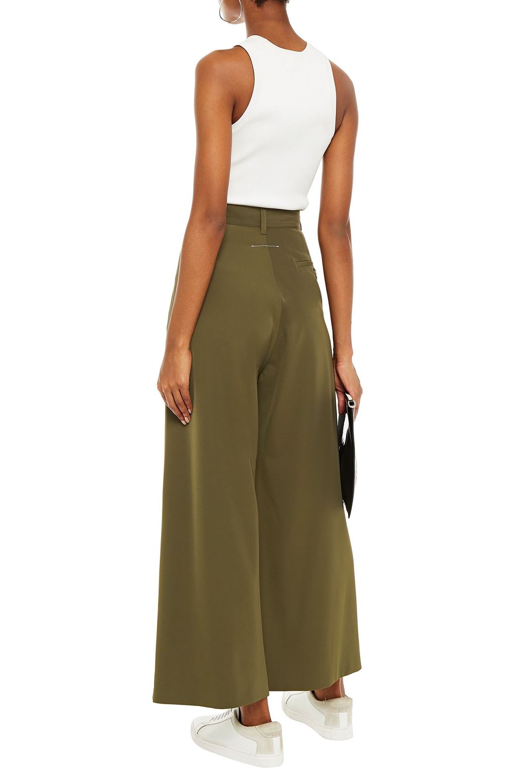 MM6 MAISON MARGIELA Cropped stretch-twill wide-leg pants]