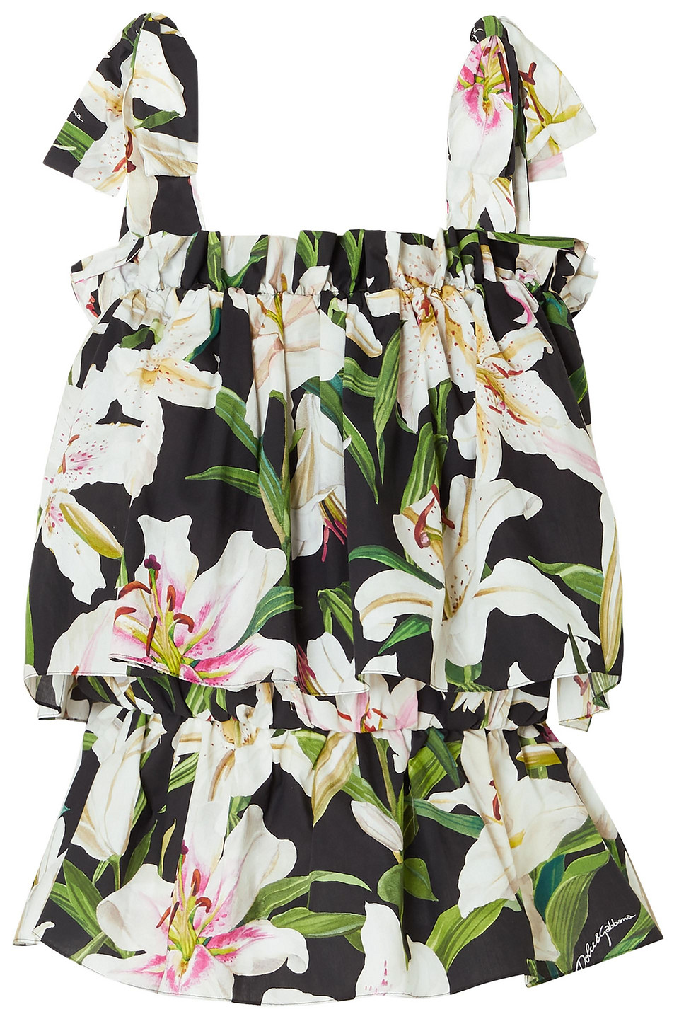 Dolce & Gabbana Floral-print Cotton-poplin Top