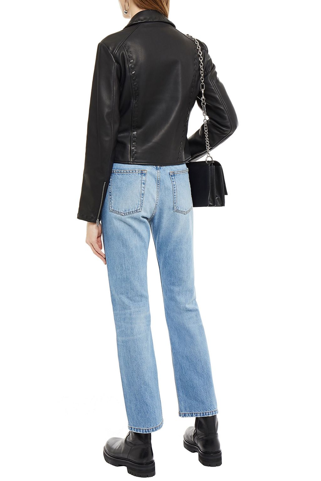 MCQ ALEXANDER MCQUEEN Whipstitched leather biker jacket