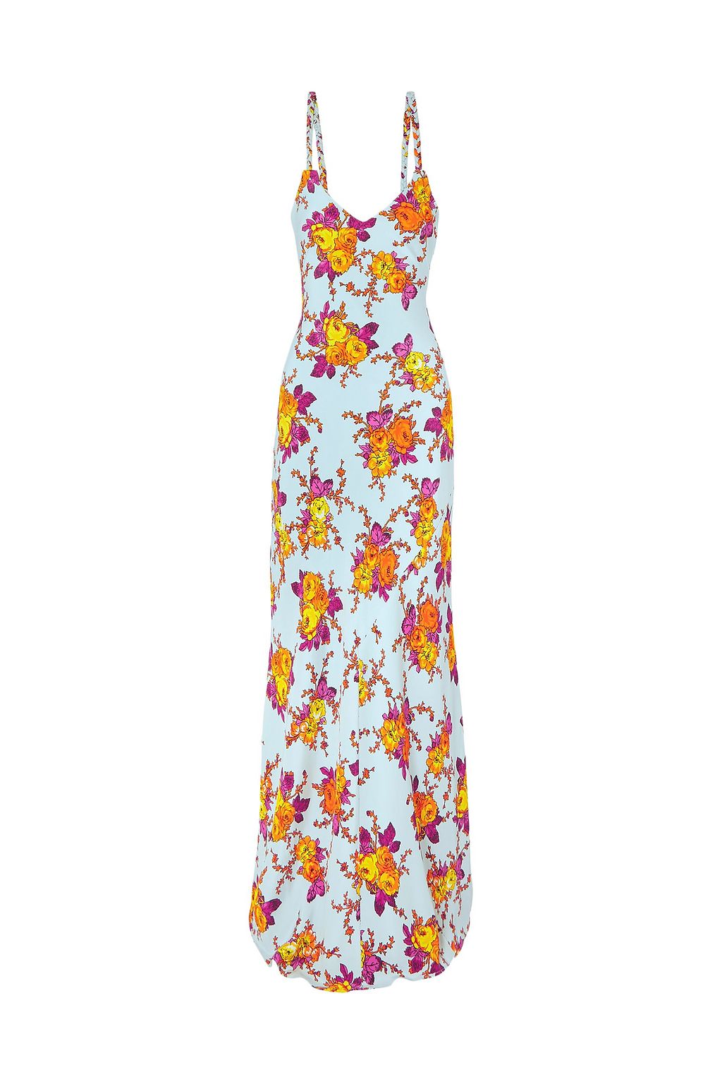 REBECCA DE RAVENEL Floral-print silk-twill maxi dress | THE OUTNET