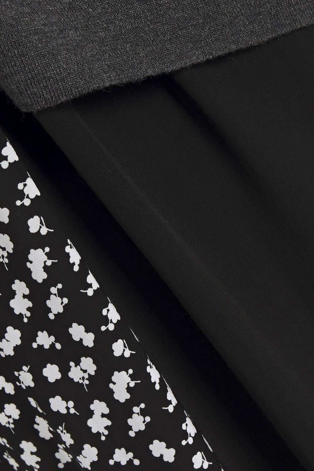 MCQ ALEXANDER MCQUEEN Paneled floral-print crepe and knitted midi dress