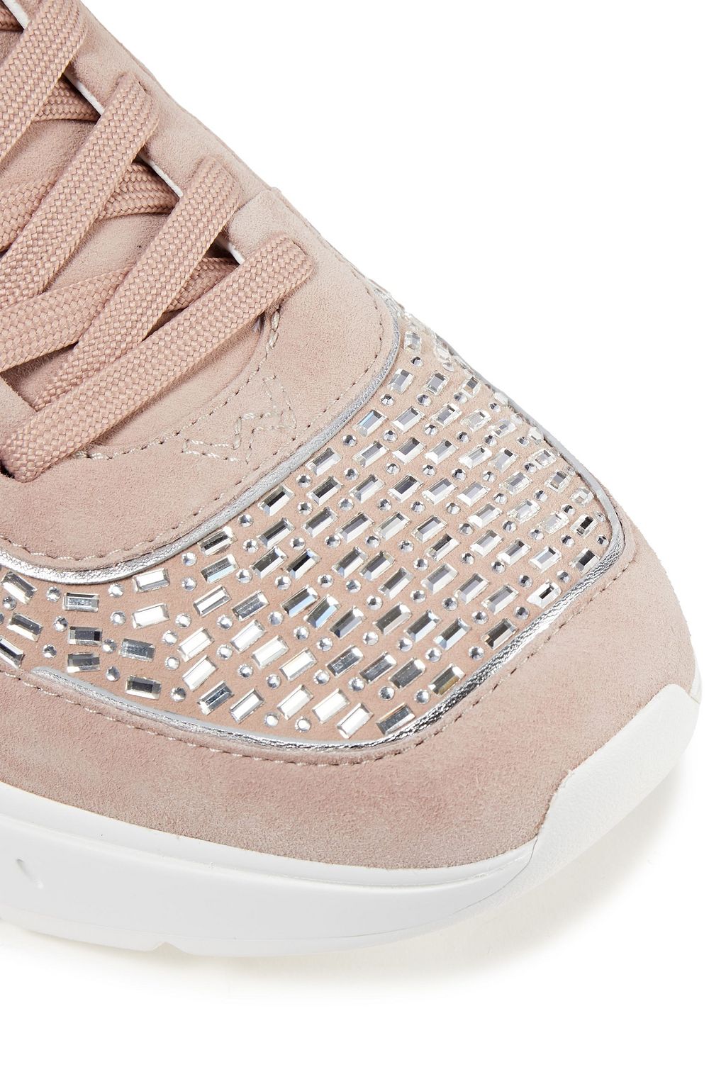 STUART WEITZMAN Christa crystal-embellished suede sneakers