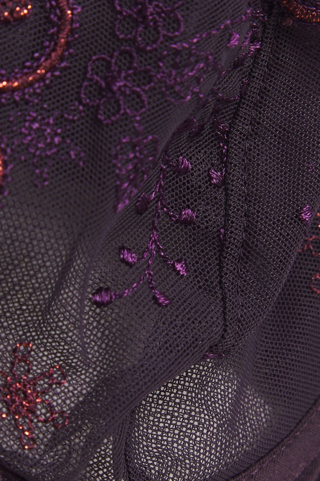 SIMONE PÉRÈLE Metallic embroidered mesh and jersey underwired bra