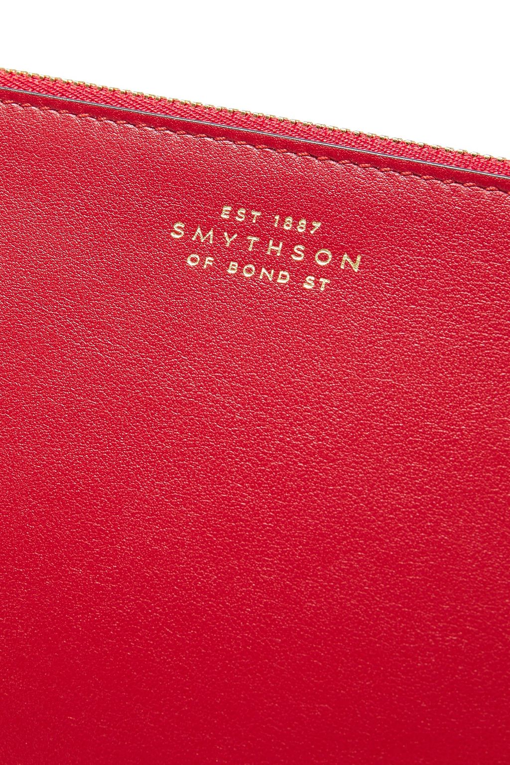 SMYTHSON Pochette aus strukturiertem Leder mit Logo-Applikationen