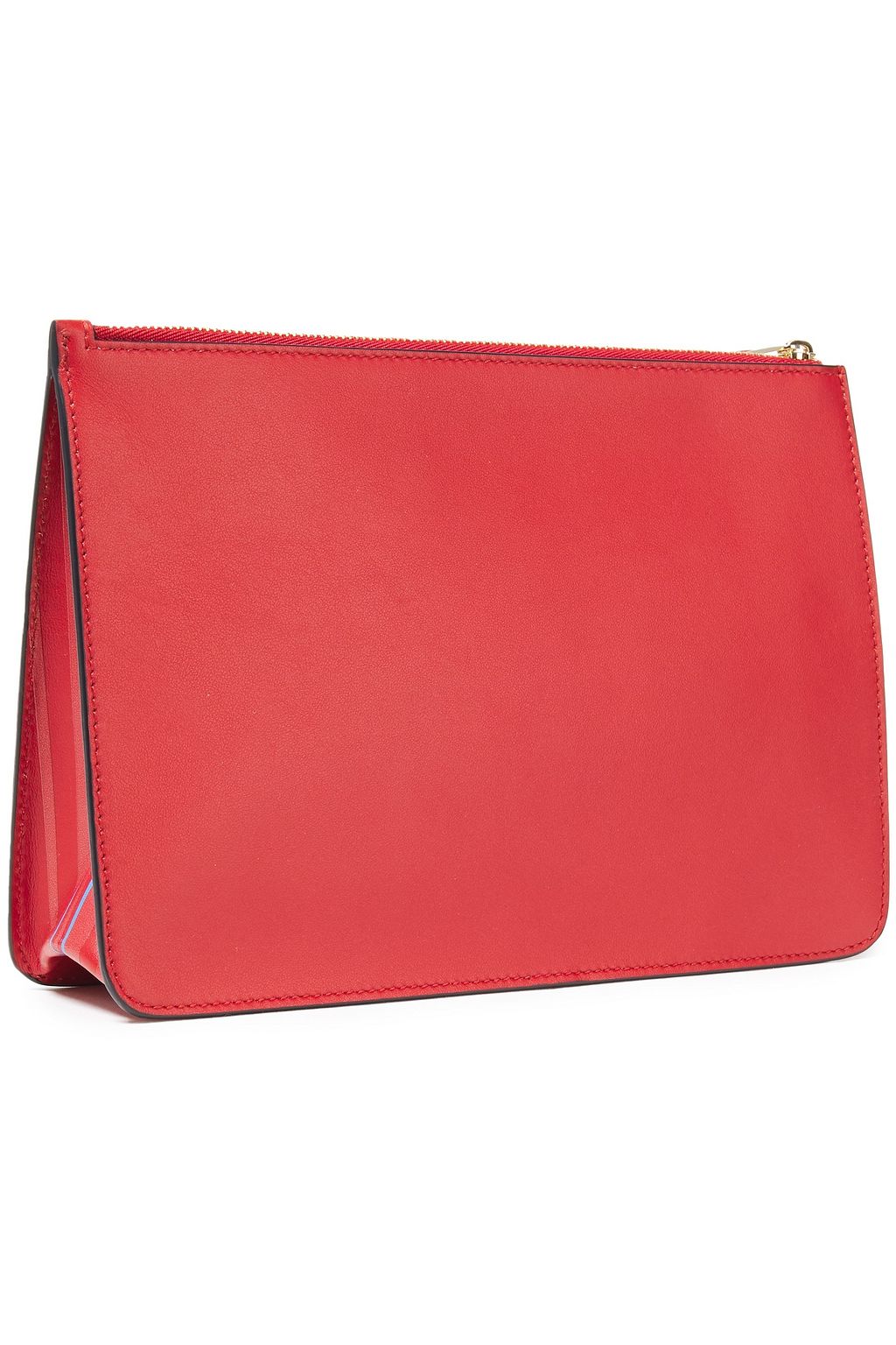 SMYTHSON Pochette aus strukturiertem Leder mit Logo-Applikationen