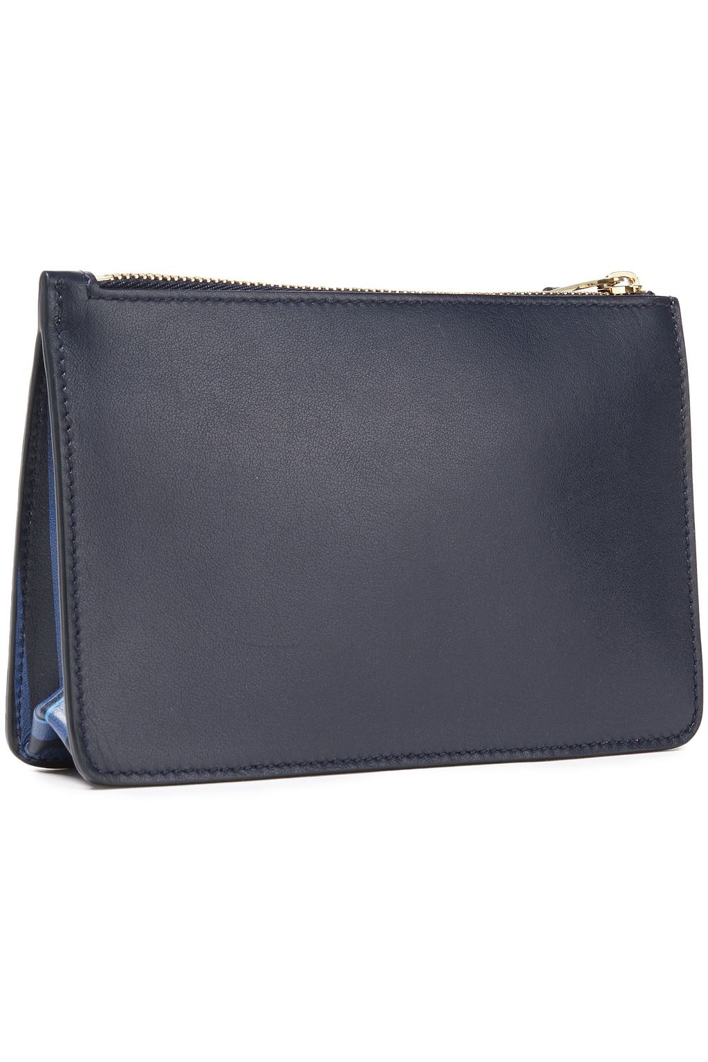 SMYTHSON Logo-appliquéd pebbled-leather pouch
