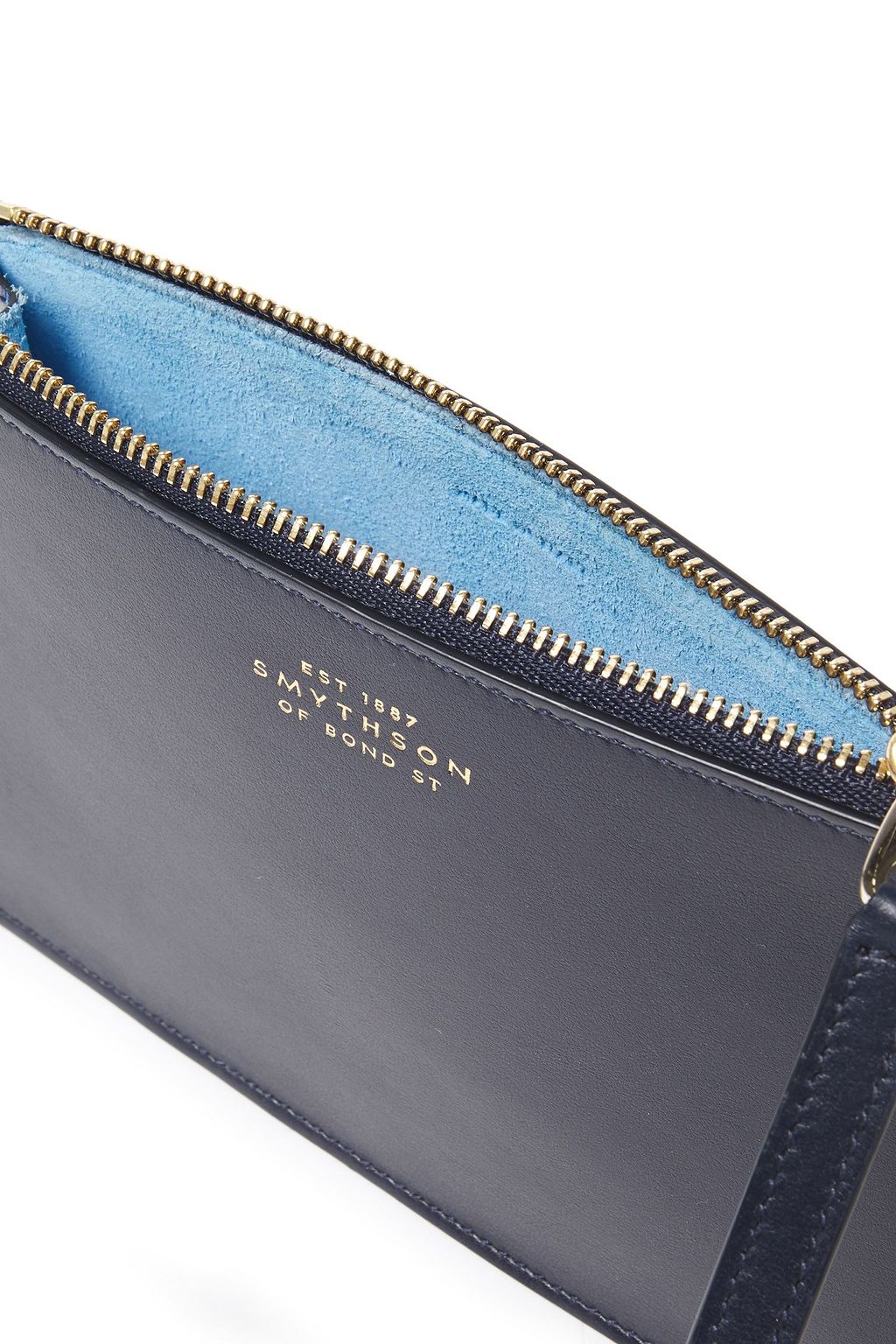 SMYTHSON Logo-appliquéd pebbled-leather pouch