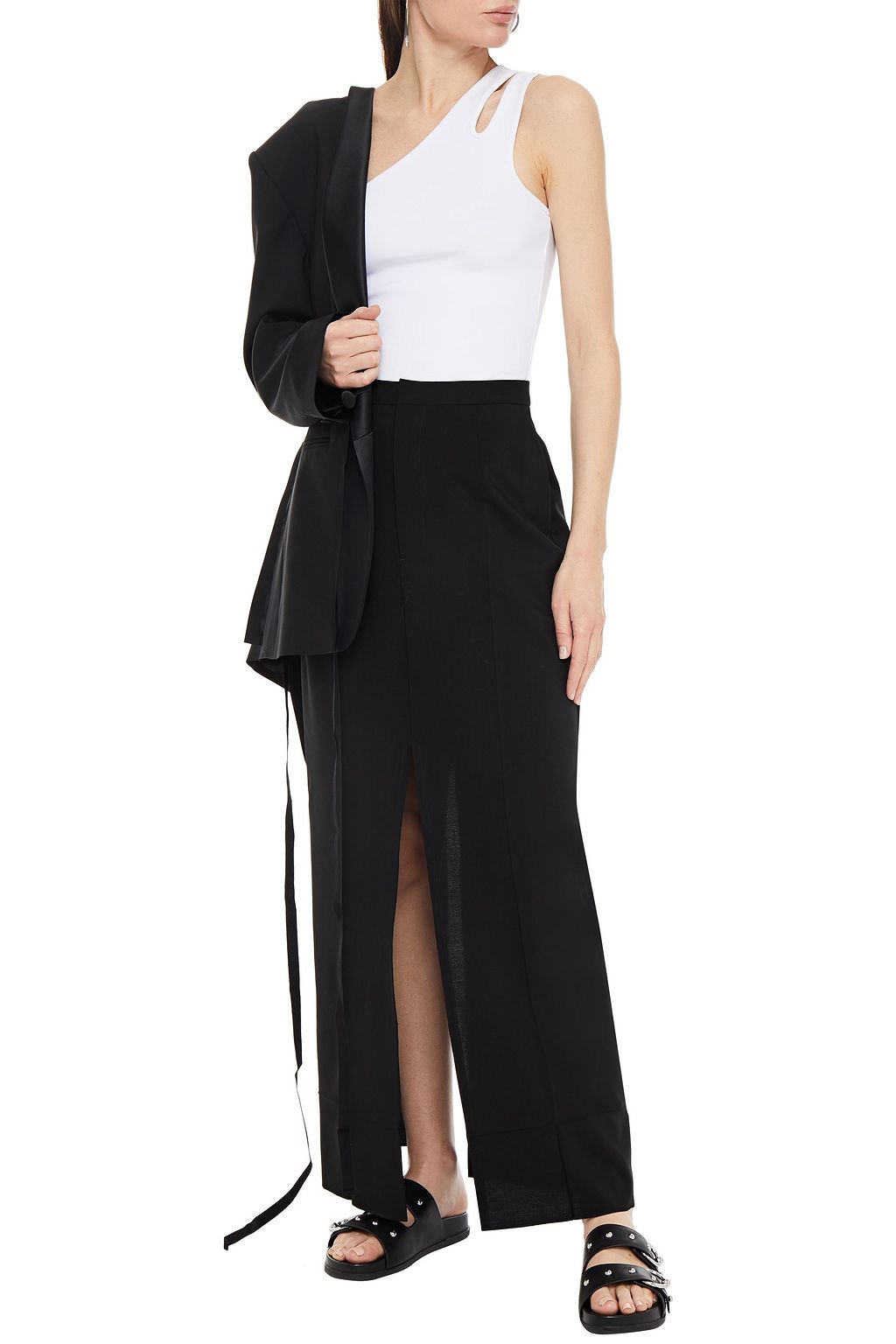 MM6 MAISON MARGIELA Split-front wool maxi skirt
