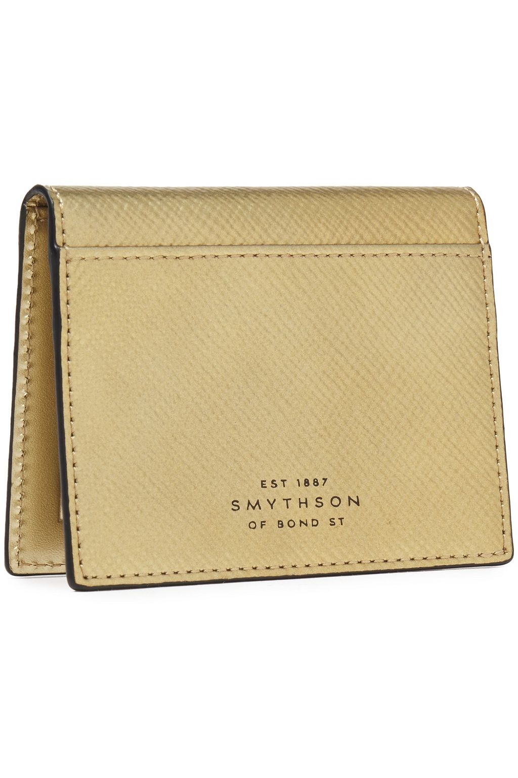 SMYTHSON Metallic textured-leather cardholder