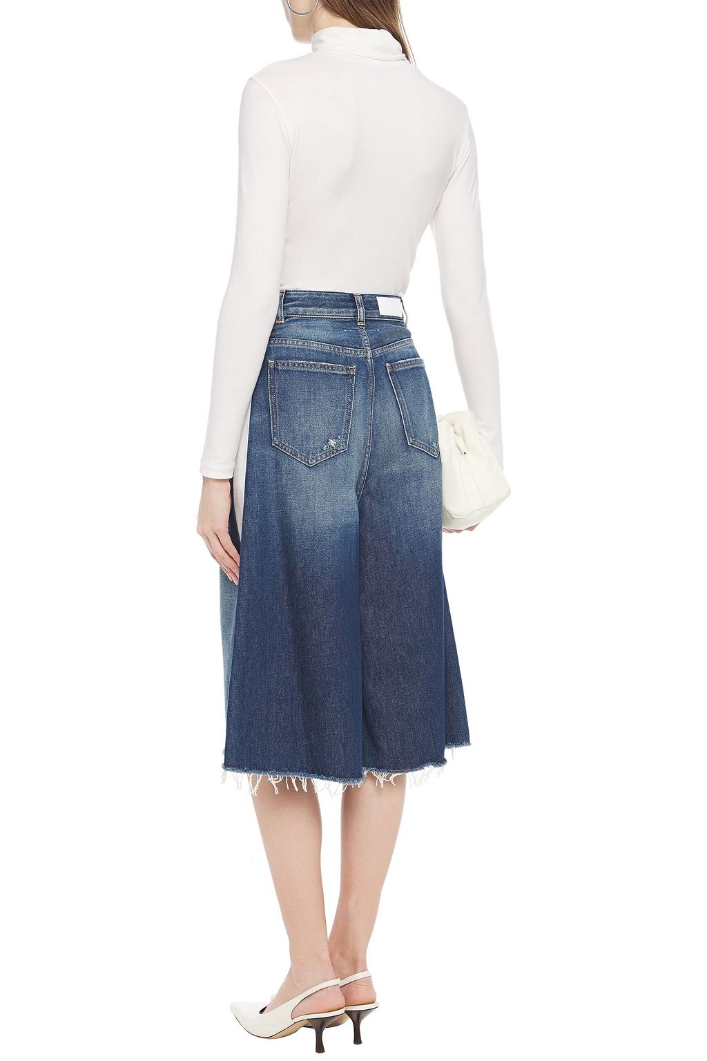 MM6 MAISON MARGIELA Distressed denim culottes