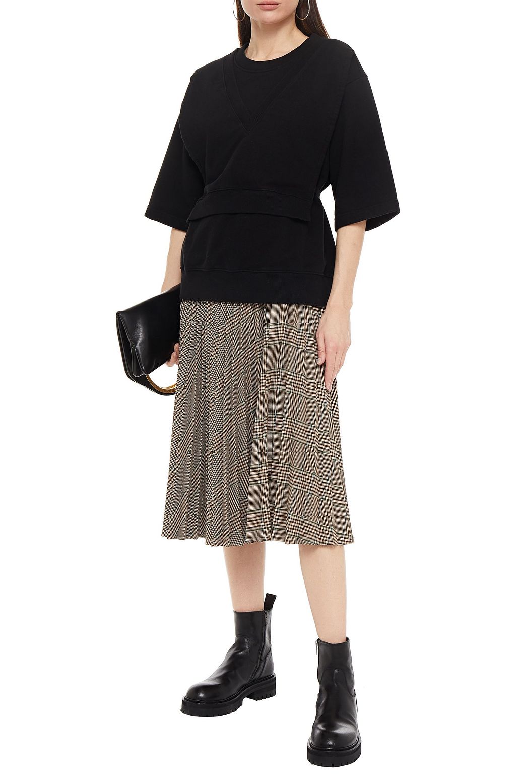 MM6 MAISON MARGIELA Layered mélange French cotton-terry top