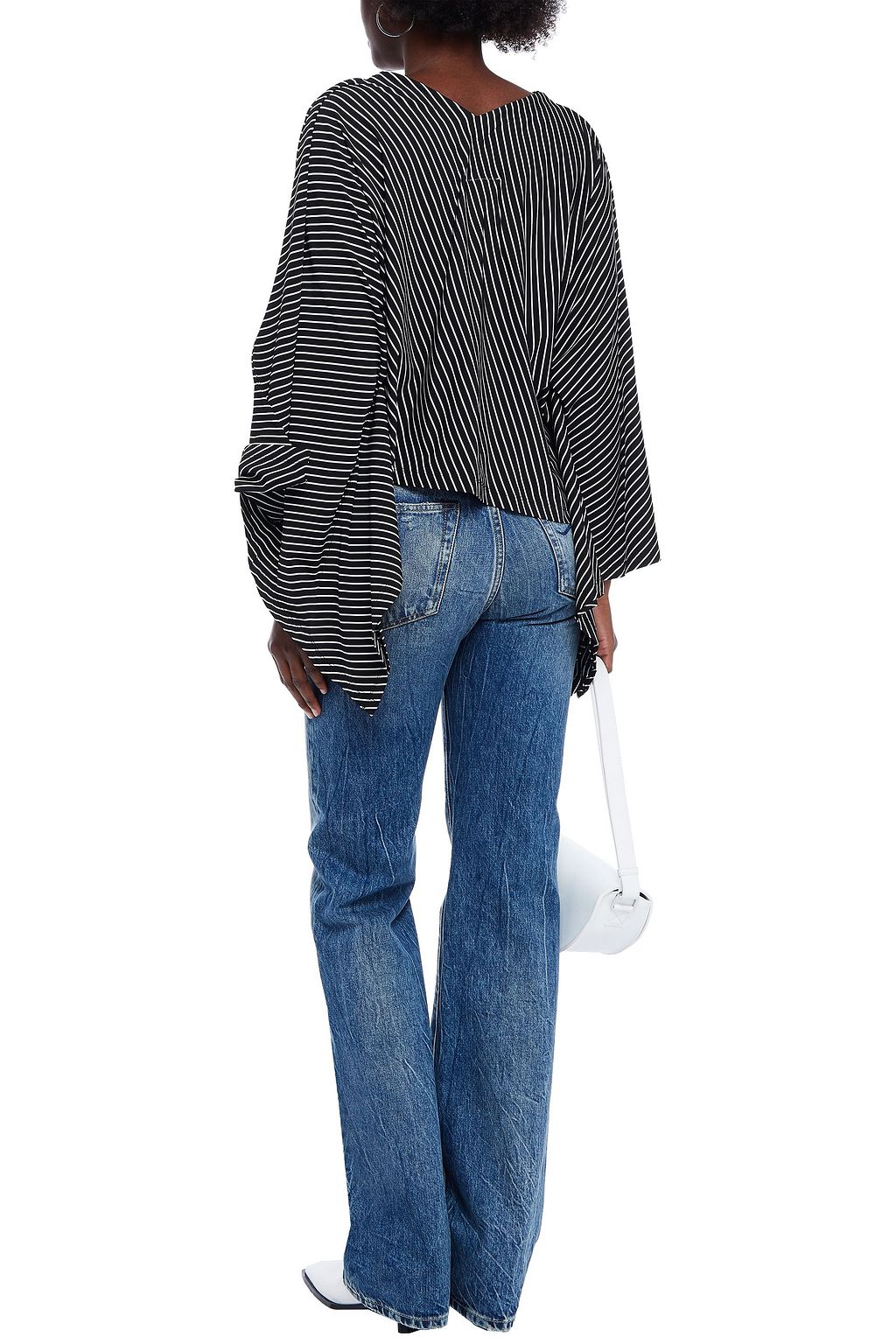 MM6 MAISON MARGIELA Asymmetric striped stretch-jersey top