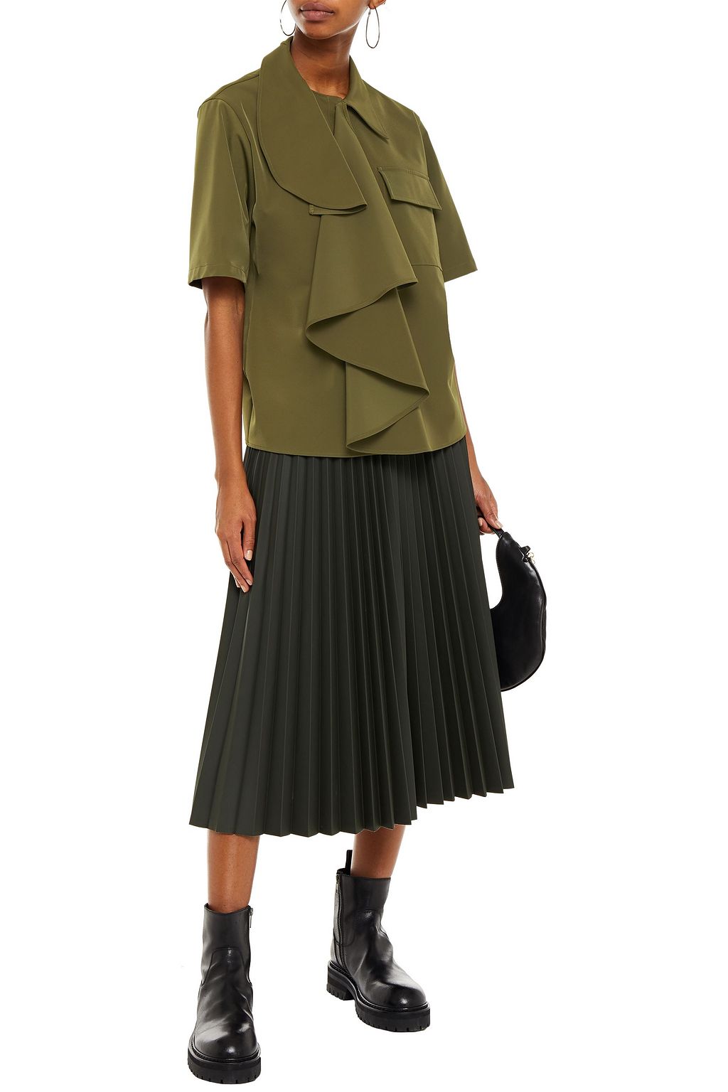MM6 MAISON MARGIELA Draped stretch-twill shirt