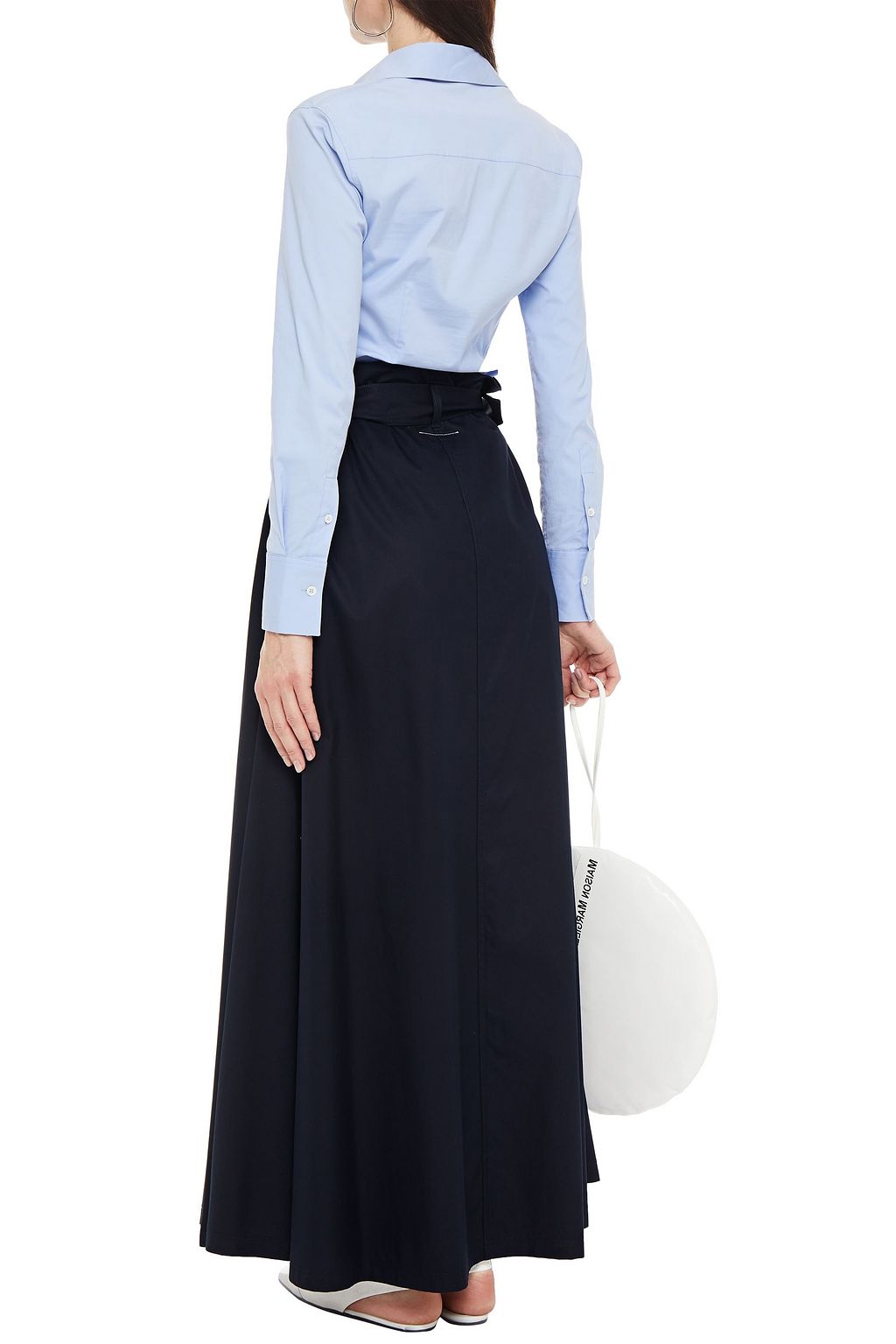 MM6 MAISON MARGIELA Maxirock aus Baumwoll-Twill mit Gürtel