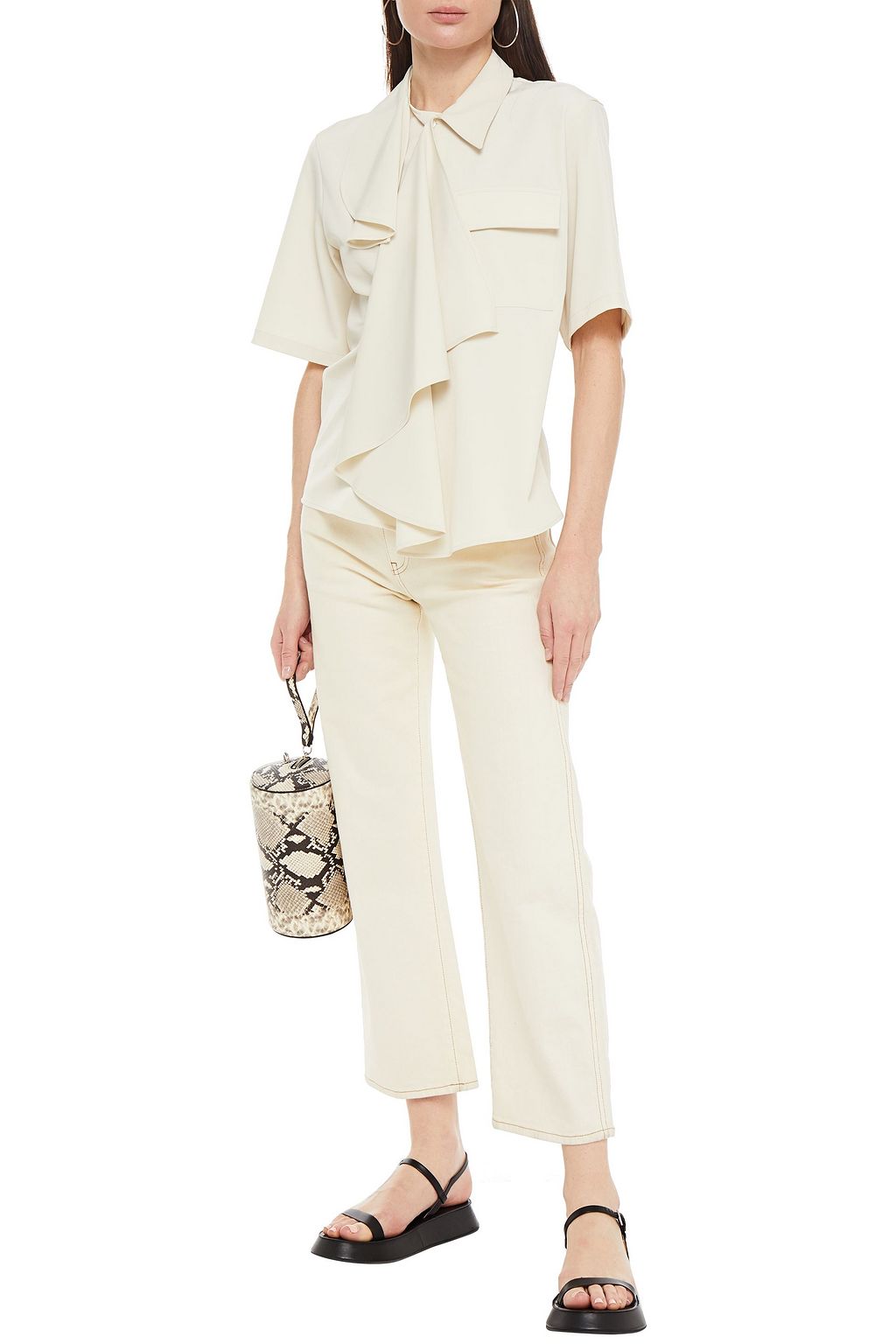MM6 MAISON MARGIELA Draped stretch-twill shirt