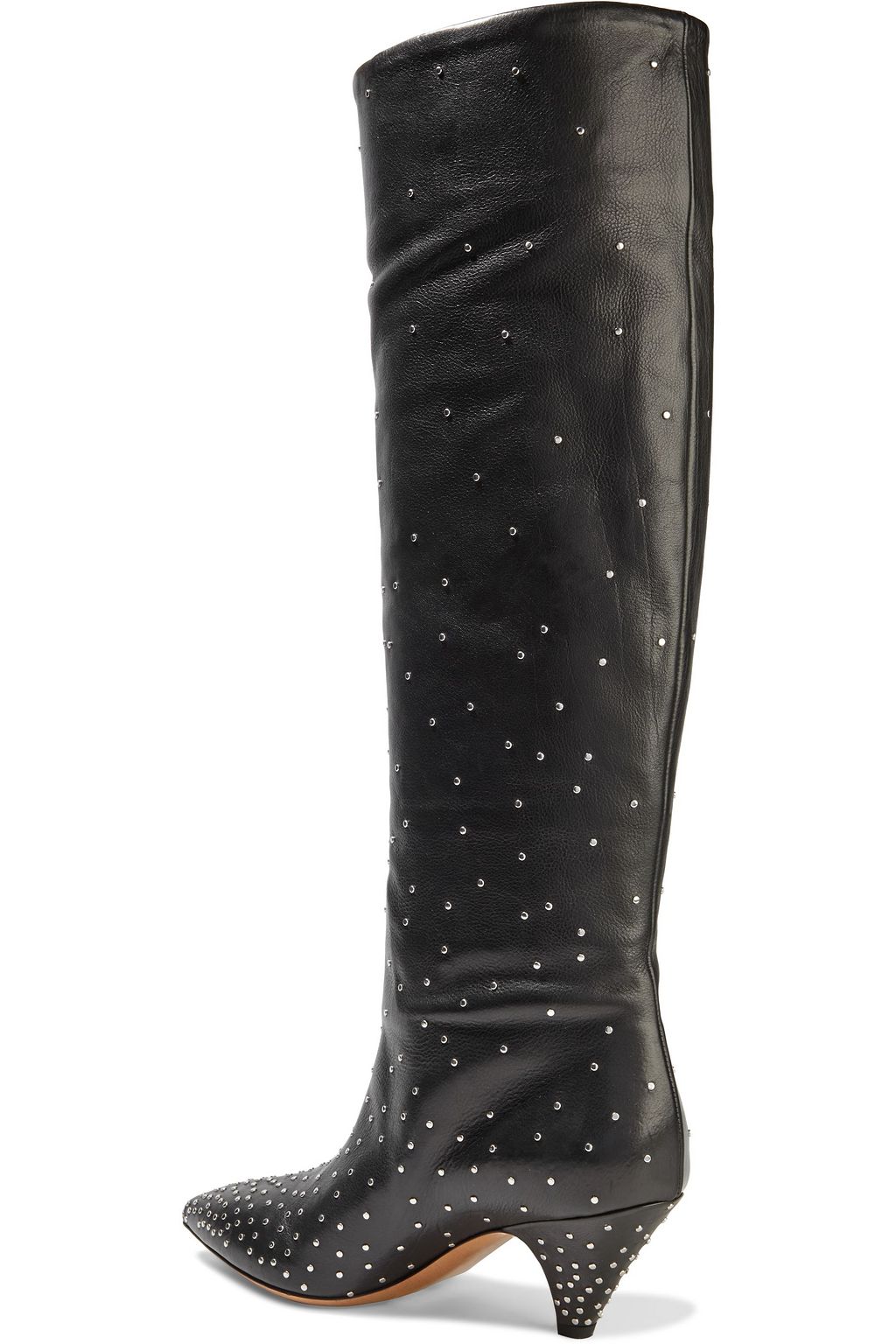 VALENTINO GARAVANI Studded textured-leather knee boots