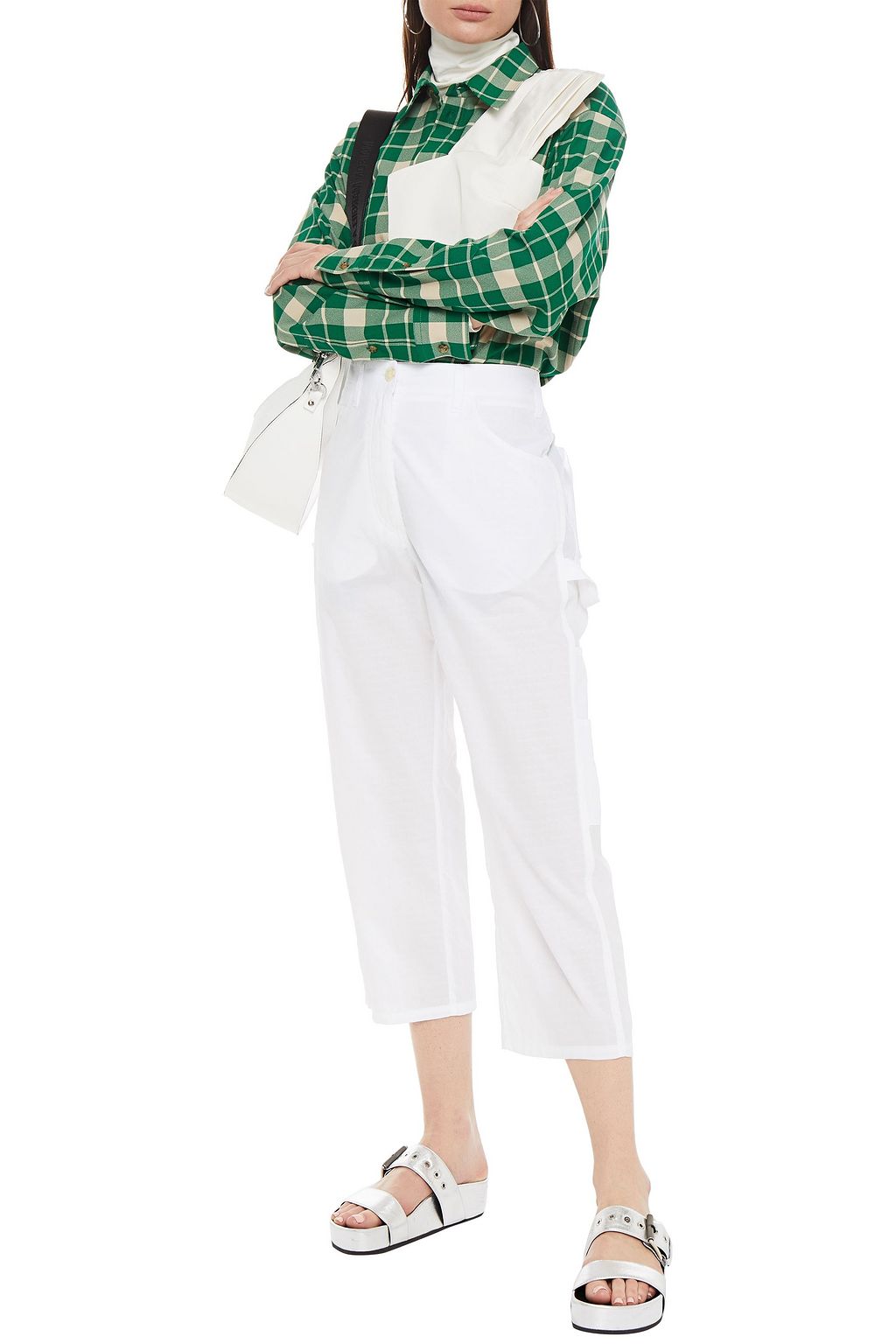 MM6 MAISON MARGIELA Cropped cotton-jacquard straight-leg pants