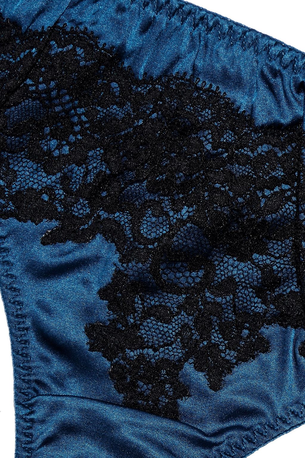 MYLA Grosvenor Square lace-trimmed stretch-silk satin low-rise thong