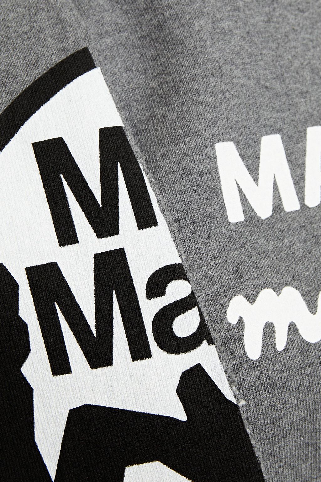 MM6 MAISON MARGIELA Cold-shoulder printed French cotton-terry sweatshirt