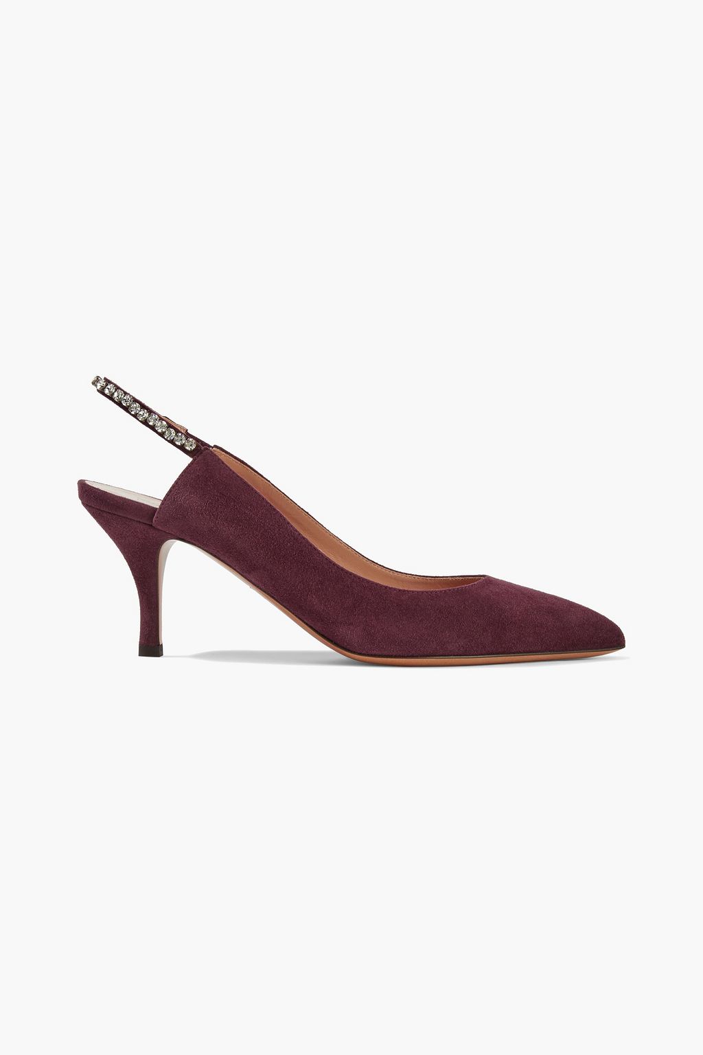 burgundy embellished heels