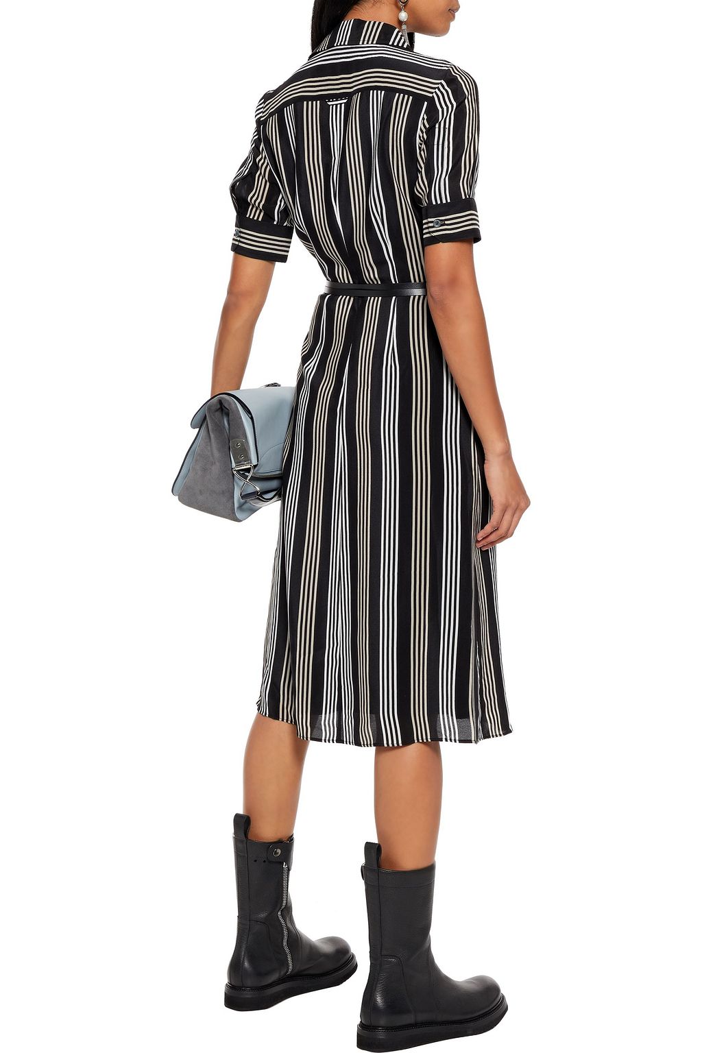 ALTUZARRA Keiran belted striped silk crepe de chine shirt dress
