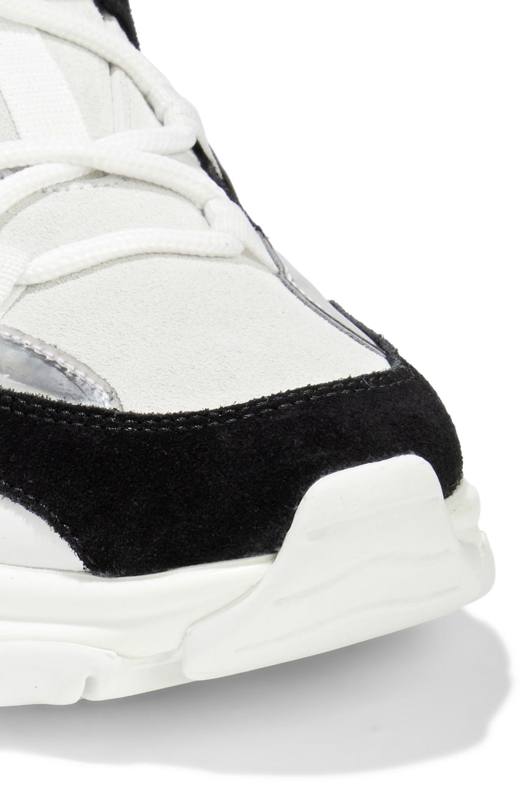 VALENTINO GARAVANI Leather-trimmed suede exaggerated-sole sneakers