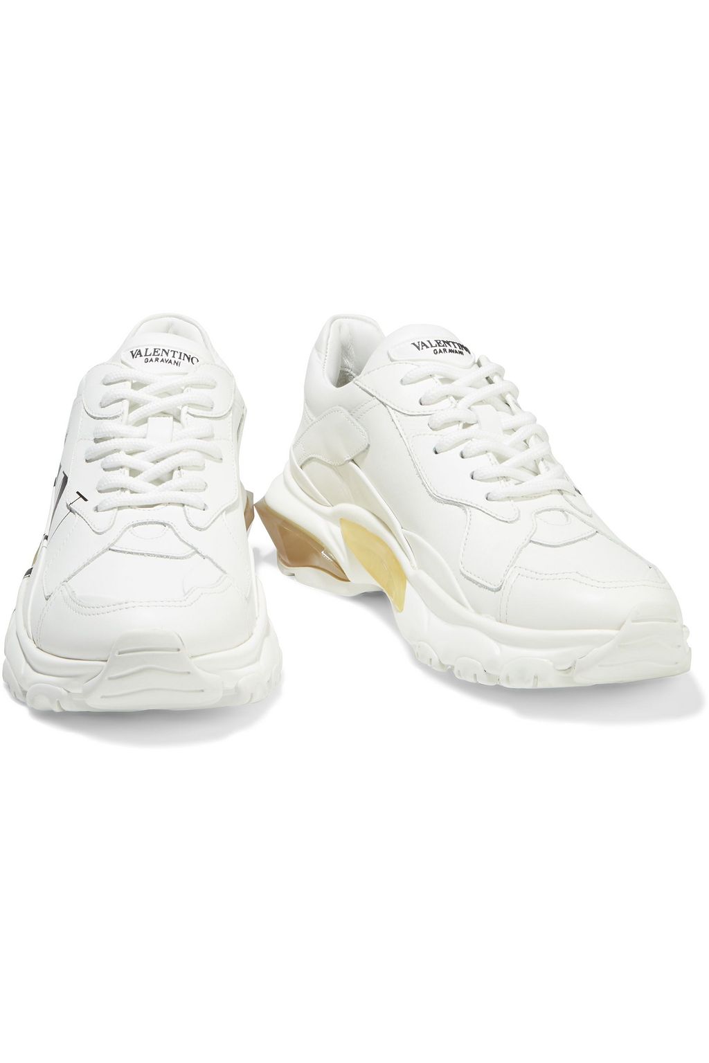 VALENTINO GARAVANI VLTN Open printed leather exaggerated-sole sneakers