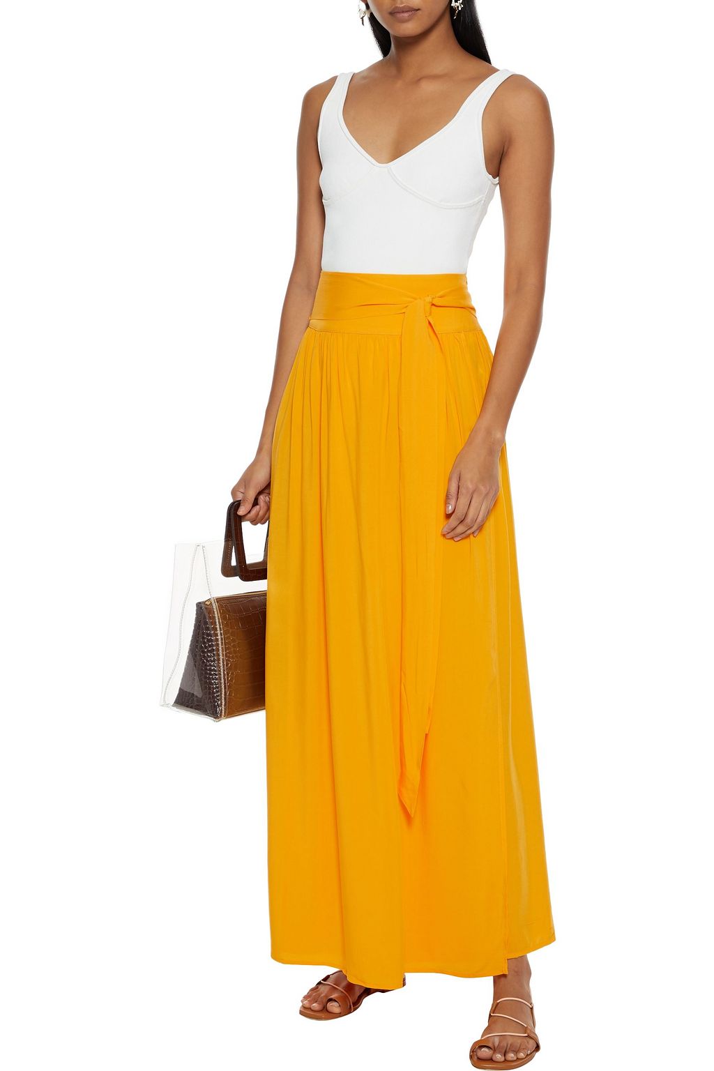 MELISSA ODABASH Elsa wrap-effect voile maxi skirt
