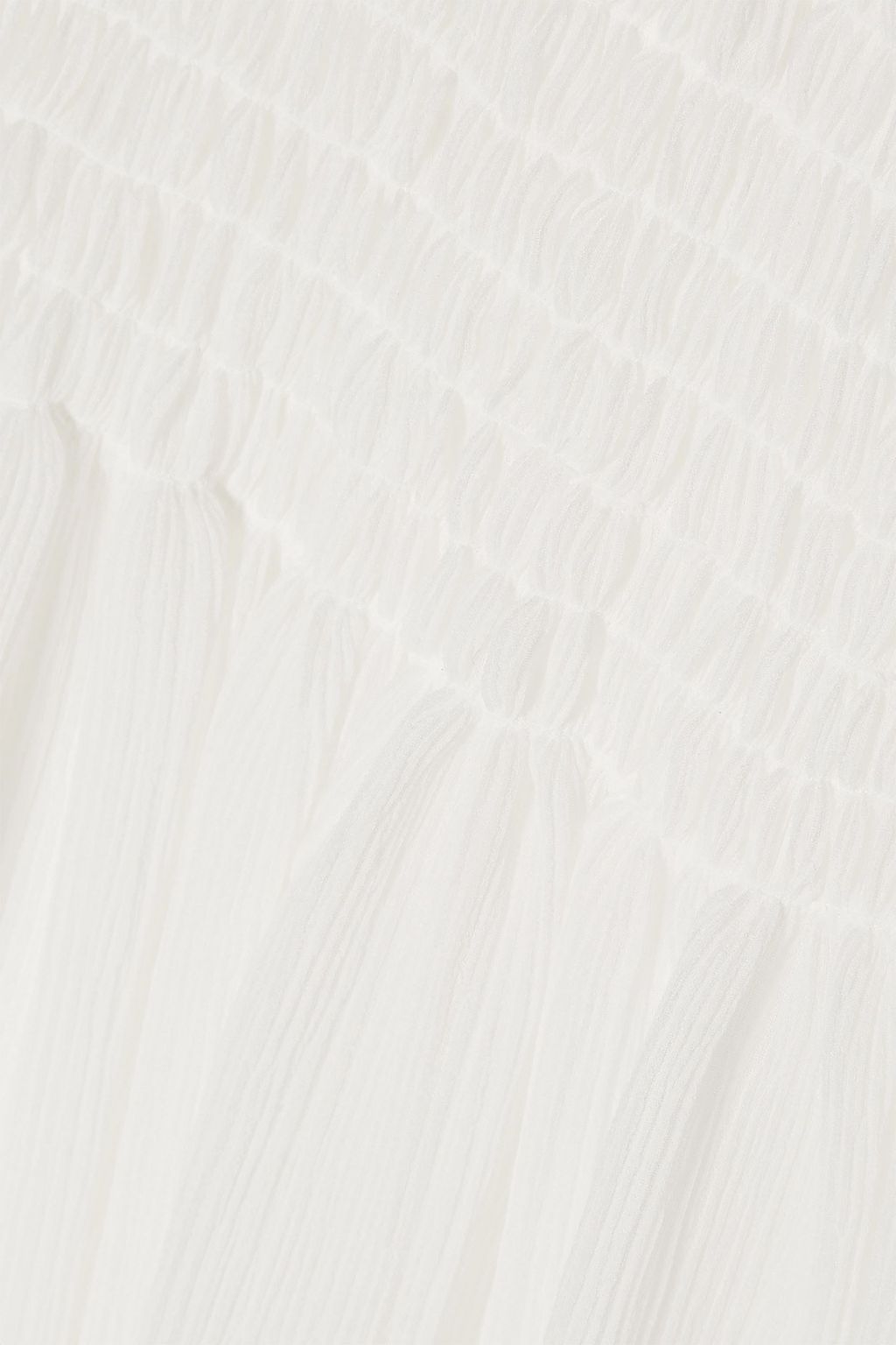 CHLOÉ Shirred silk-crepon midi skirt