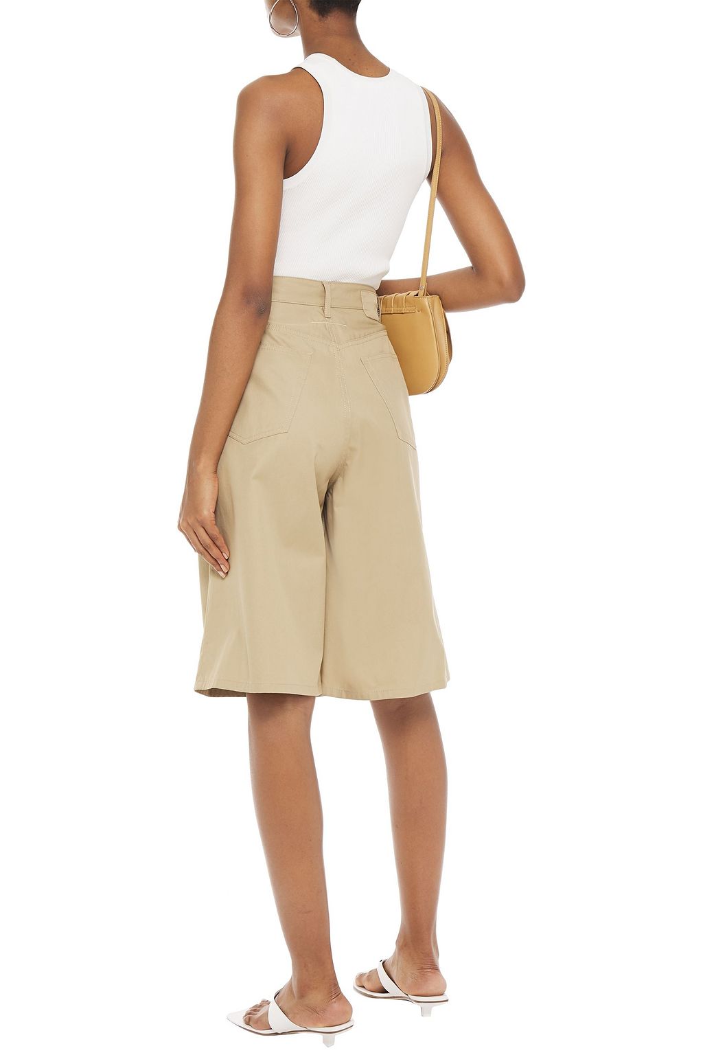 MM6 MAISON MARGIELA Wrap-effect two-tone cotton-twill shorts