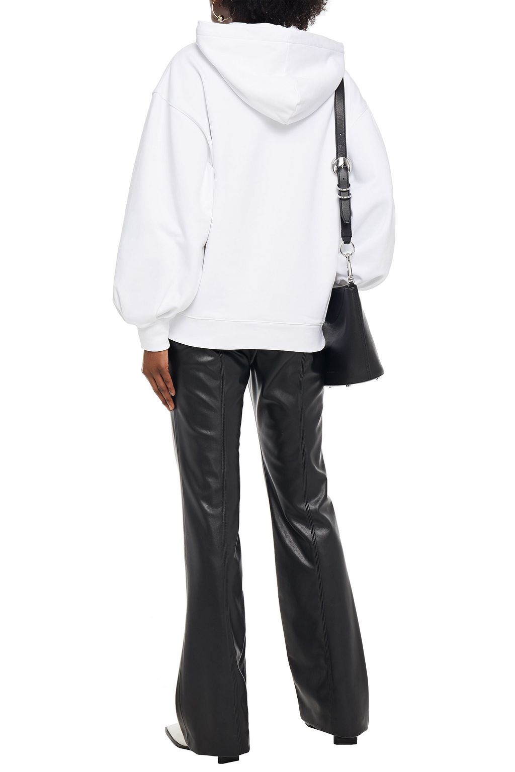 MOSCHINO Oversized printed French cotton-terry hoodie