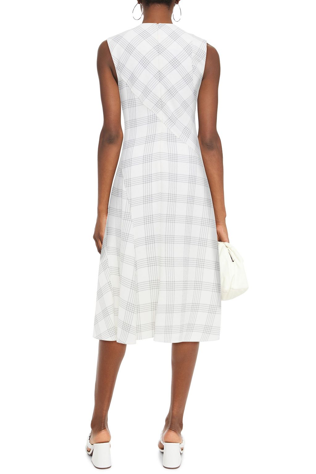 CEDRIC CHARLIER Checked wool-blend midi dress