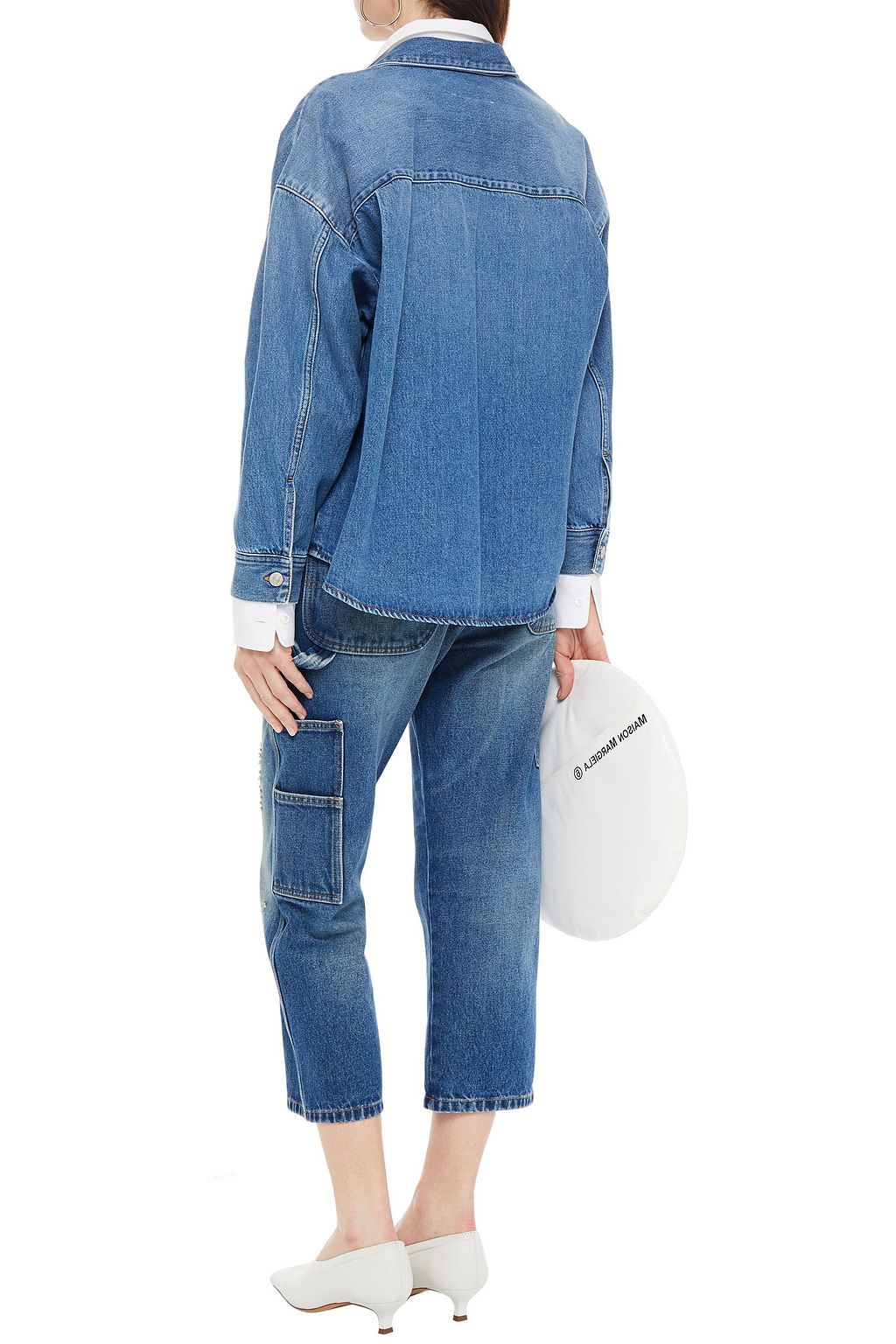 MM6 MAISON MARGIELA Cropped distressed high-rise straight-leg jeans