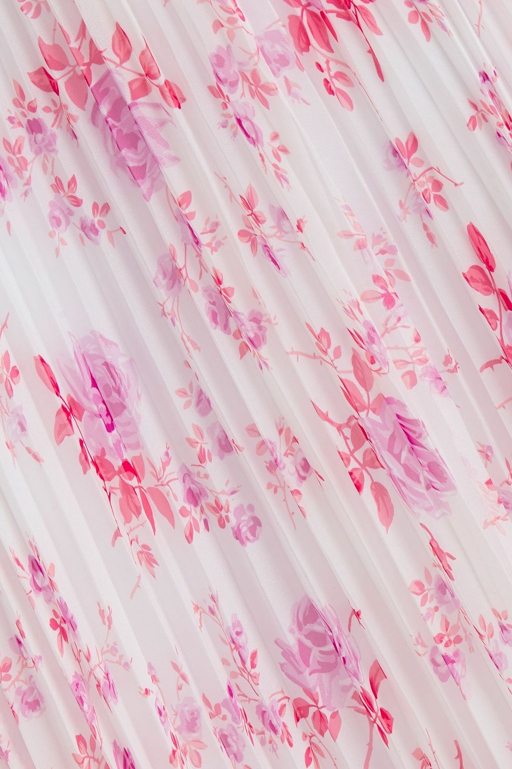 PHILOSOPHY DI LORENZO SERAFINI Pleated floral-print chiffon maxi skirt